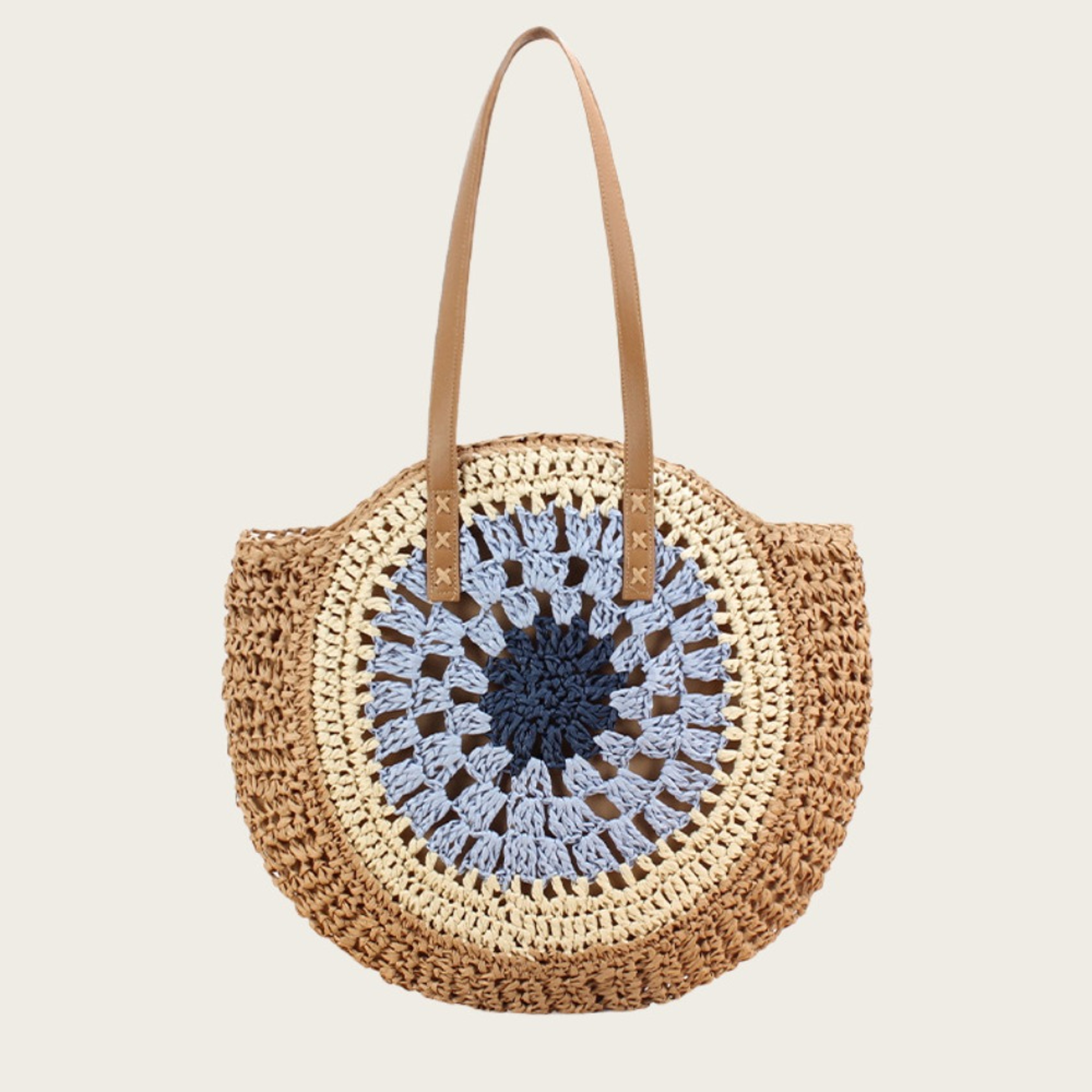 Bohemian Straw Woven Shoulder Bag and Crochet Tote – view 7