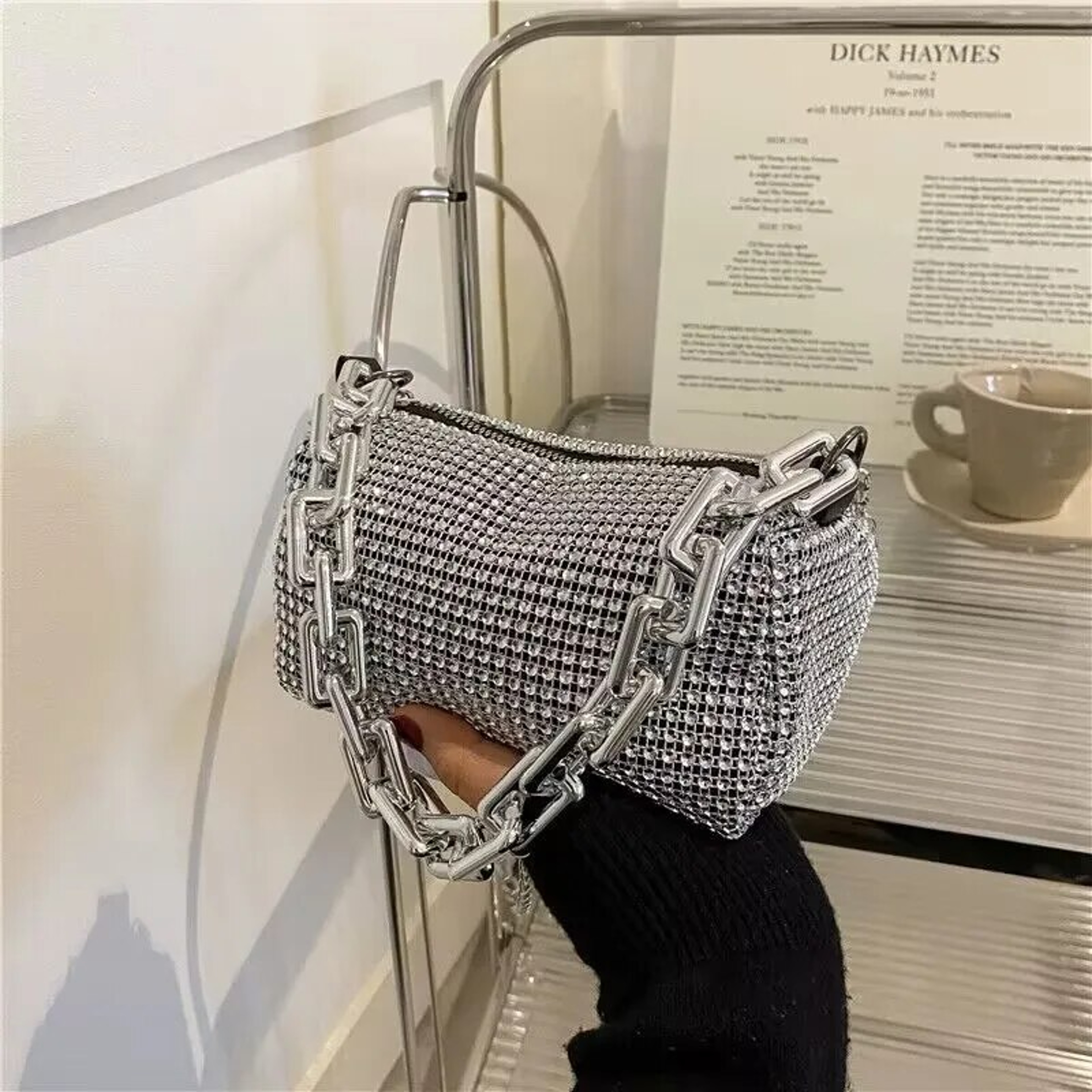 Sparkling Rhinestone Bucket Bag  Prom Purse 7