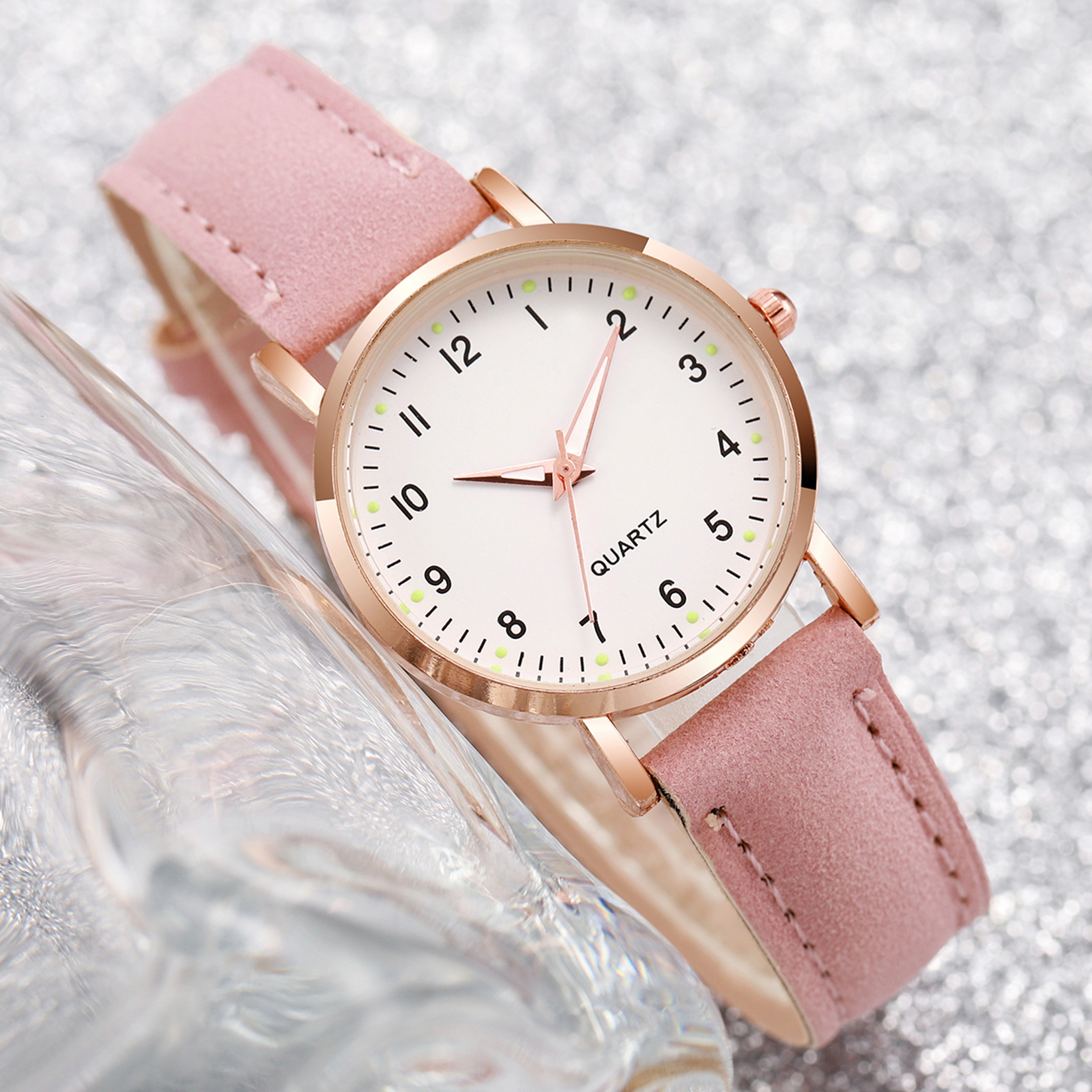 Minimalist Arabic Dial Leather Women Watch – view 5