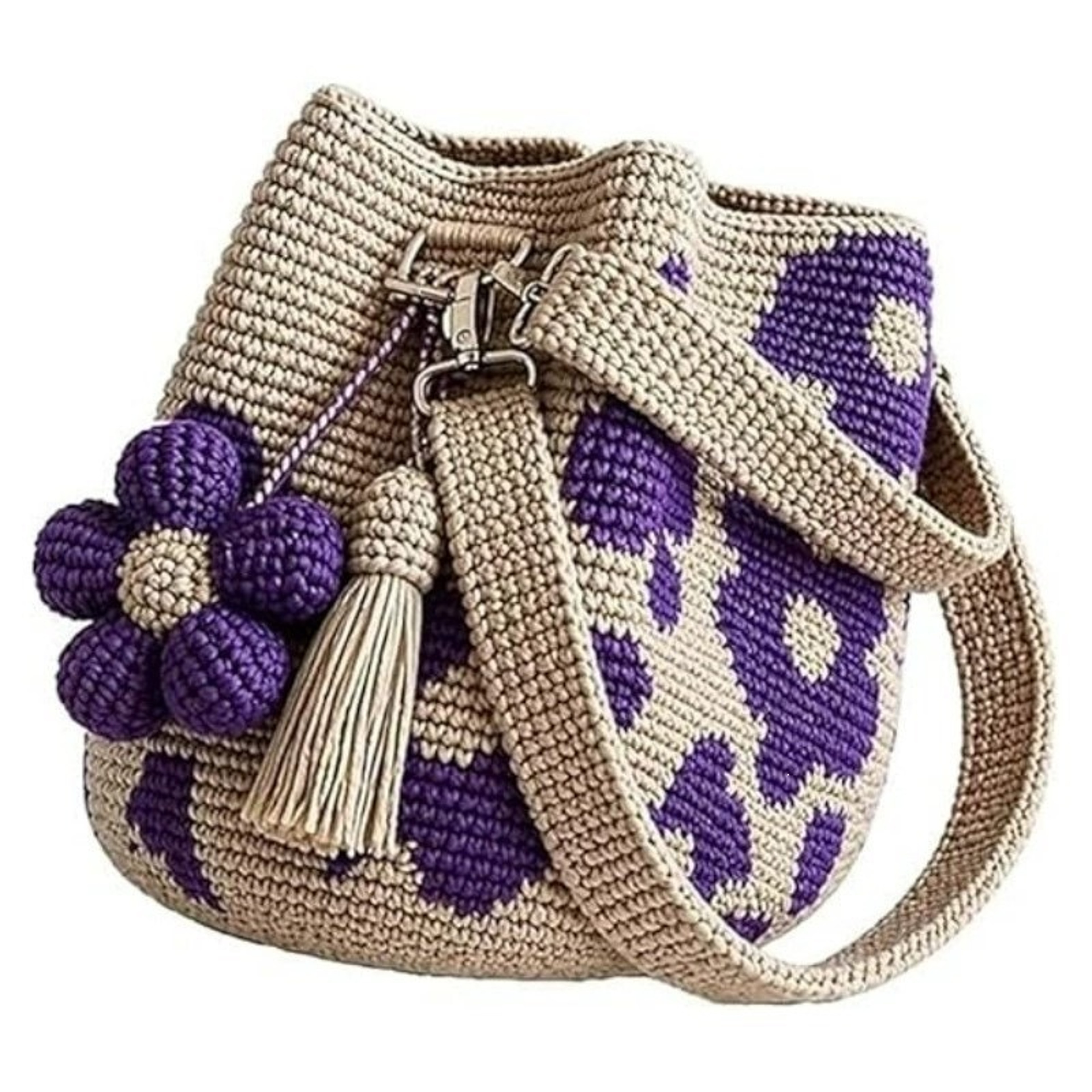 Aria Floral Crochet Tote Bag – view 3