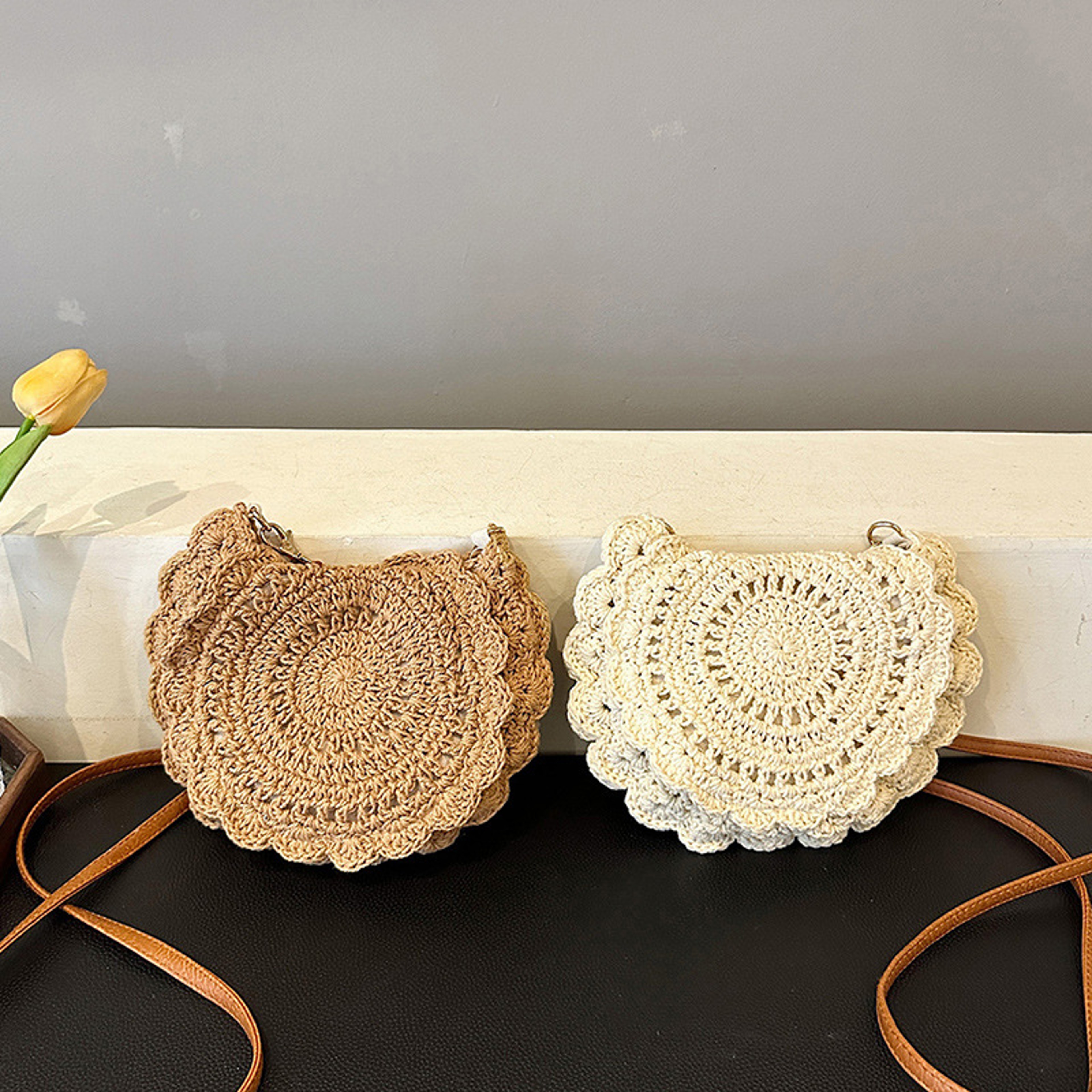Vintage Woven Round Beach Bag – view 5
