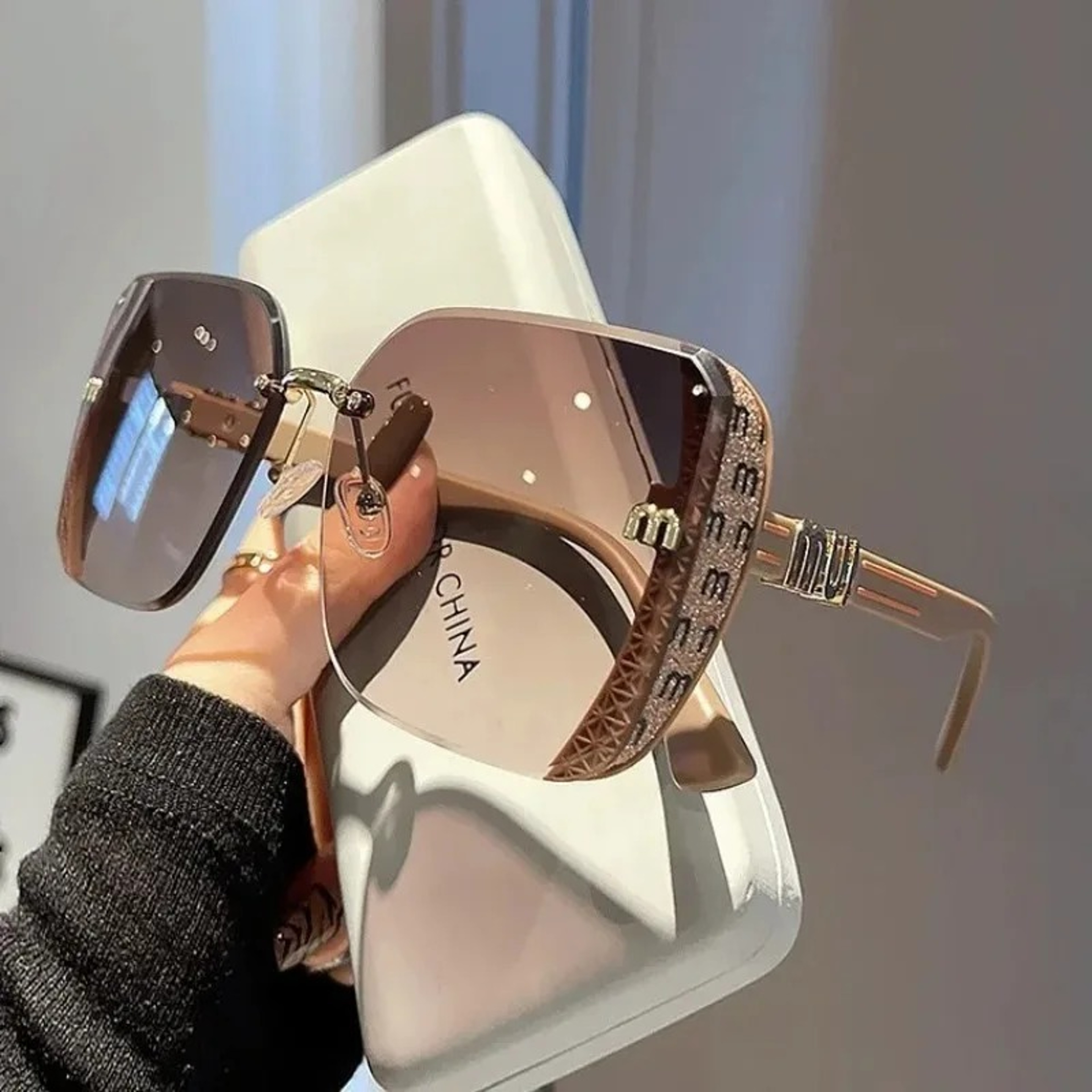 Lumina Vintage Square Designer Sunglasses for Women – view 1