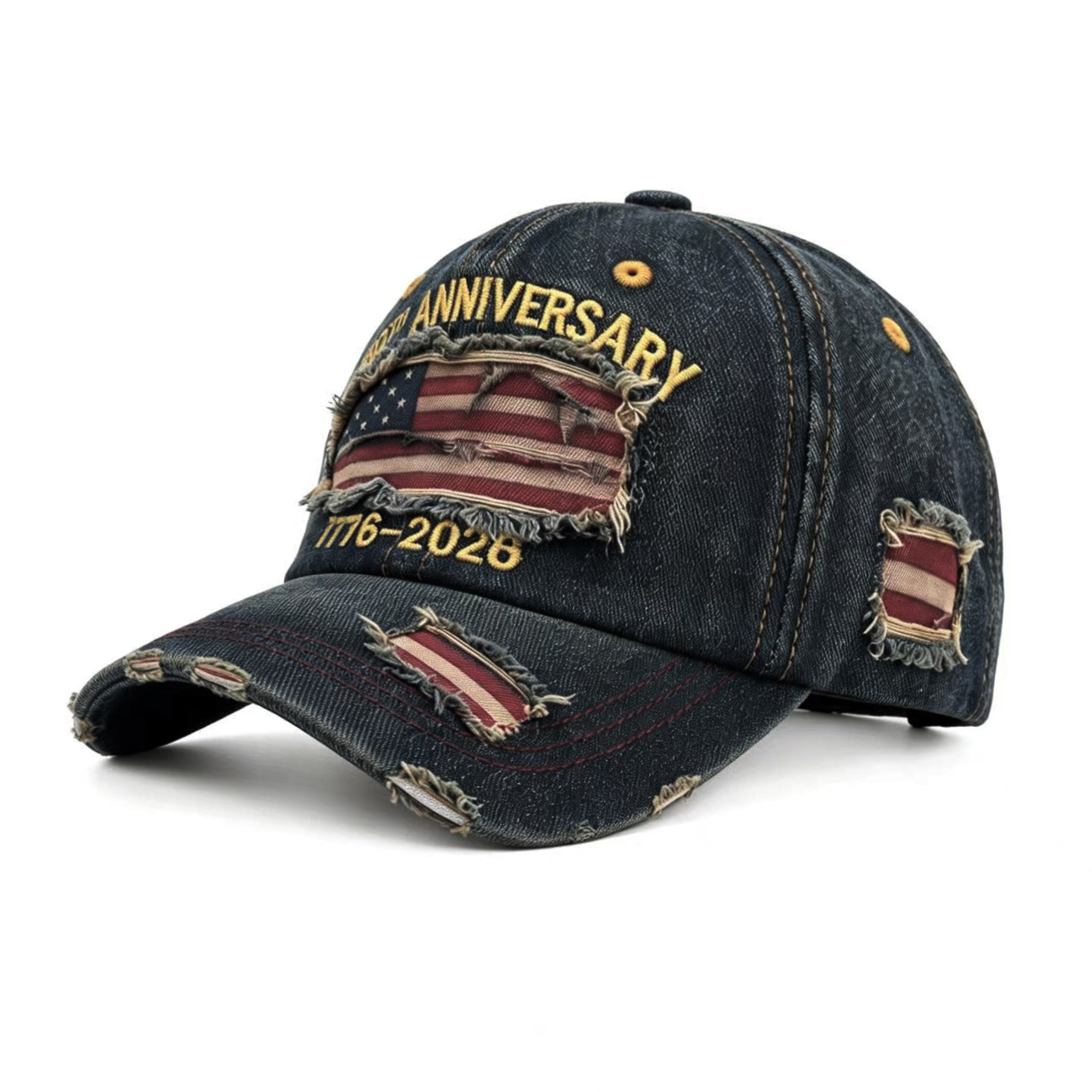 Anniversary Denim American Flag Baseball Cap – view 7