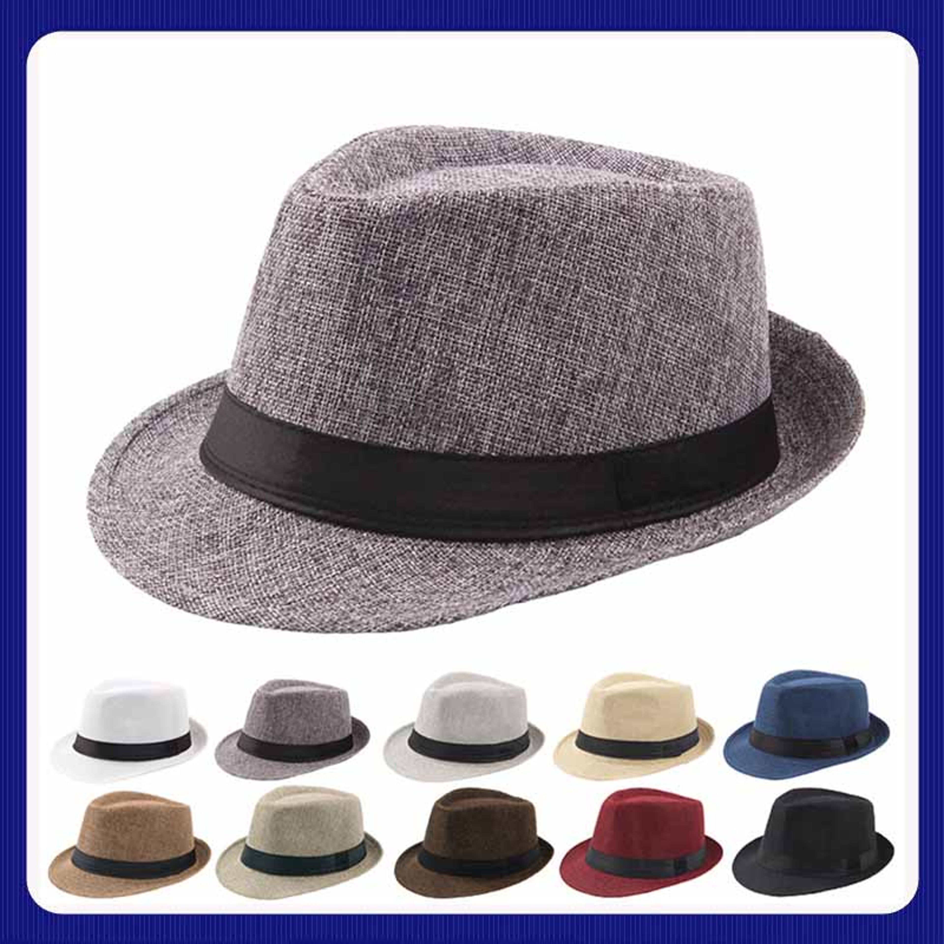 Classic Straw Panama Hat with Black Ribbon for Beach and Summer – view 1