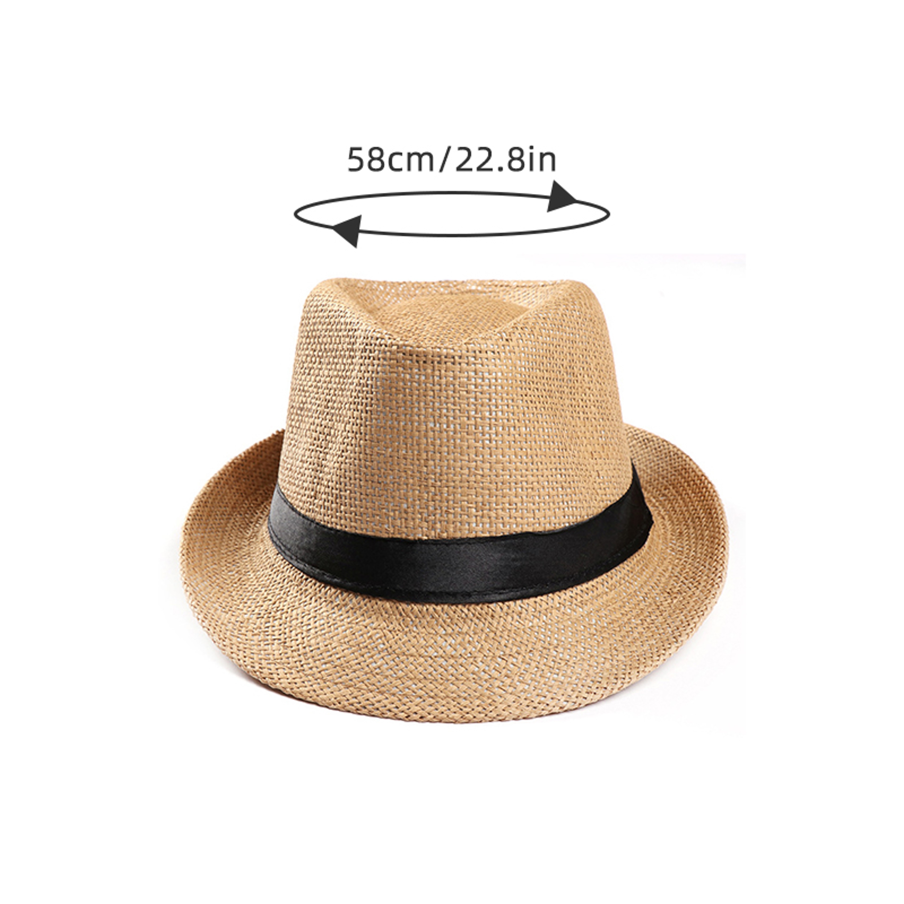 Classic Straw Fedora Sun Hat For Summer Beach And Outdoor Travel – view 6