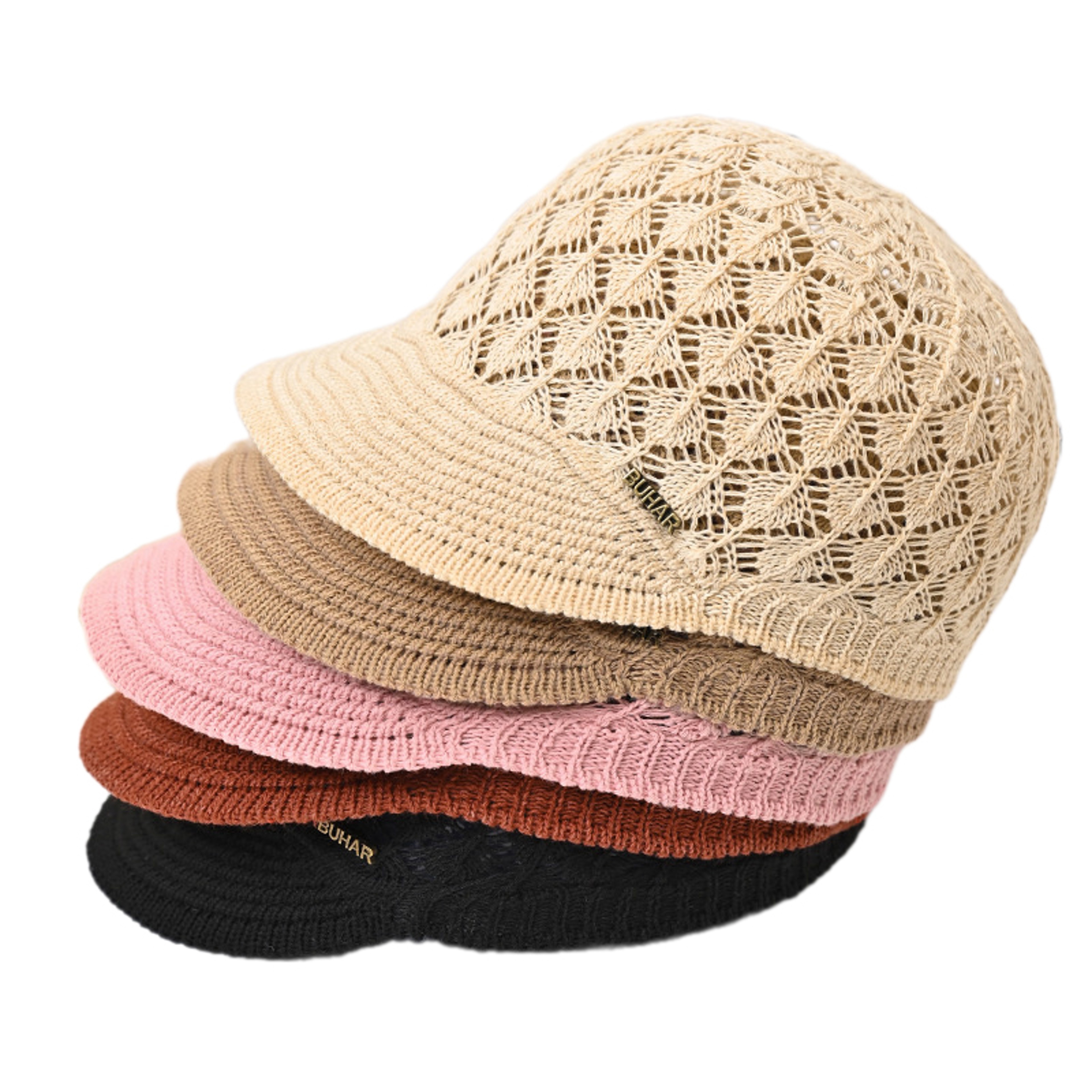 Women Summer Hollow Peaked Cap and Beach Bucket Hat – view 5