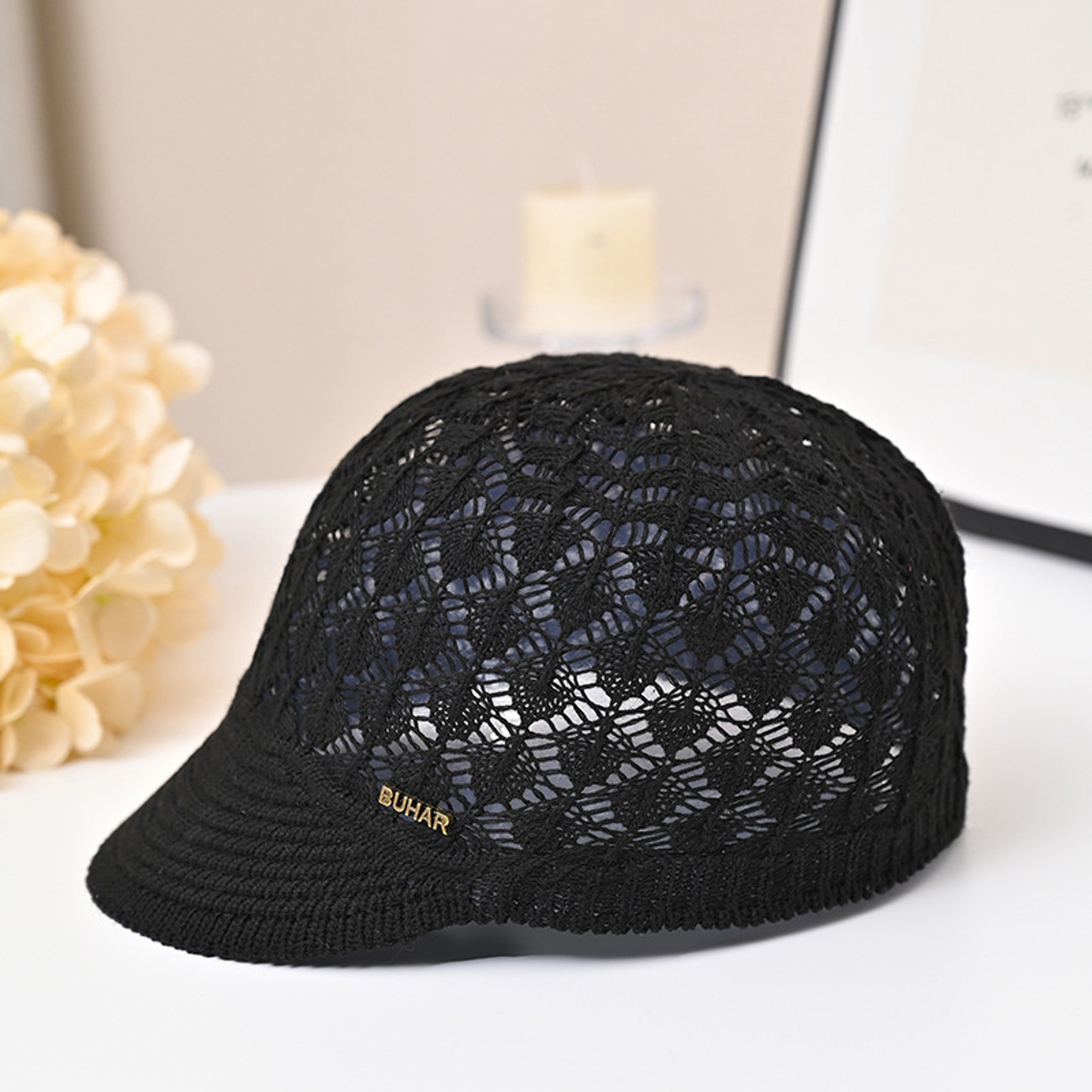 Women Summer Hollow Peaked Cap and Beach Bucket Hat – view 7
