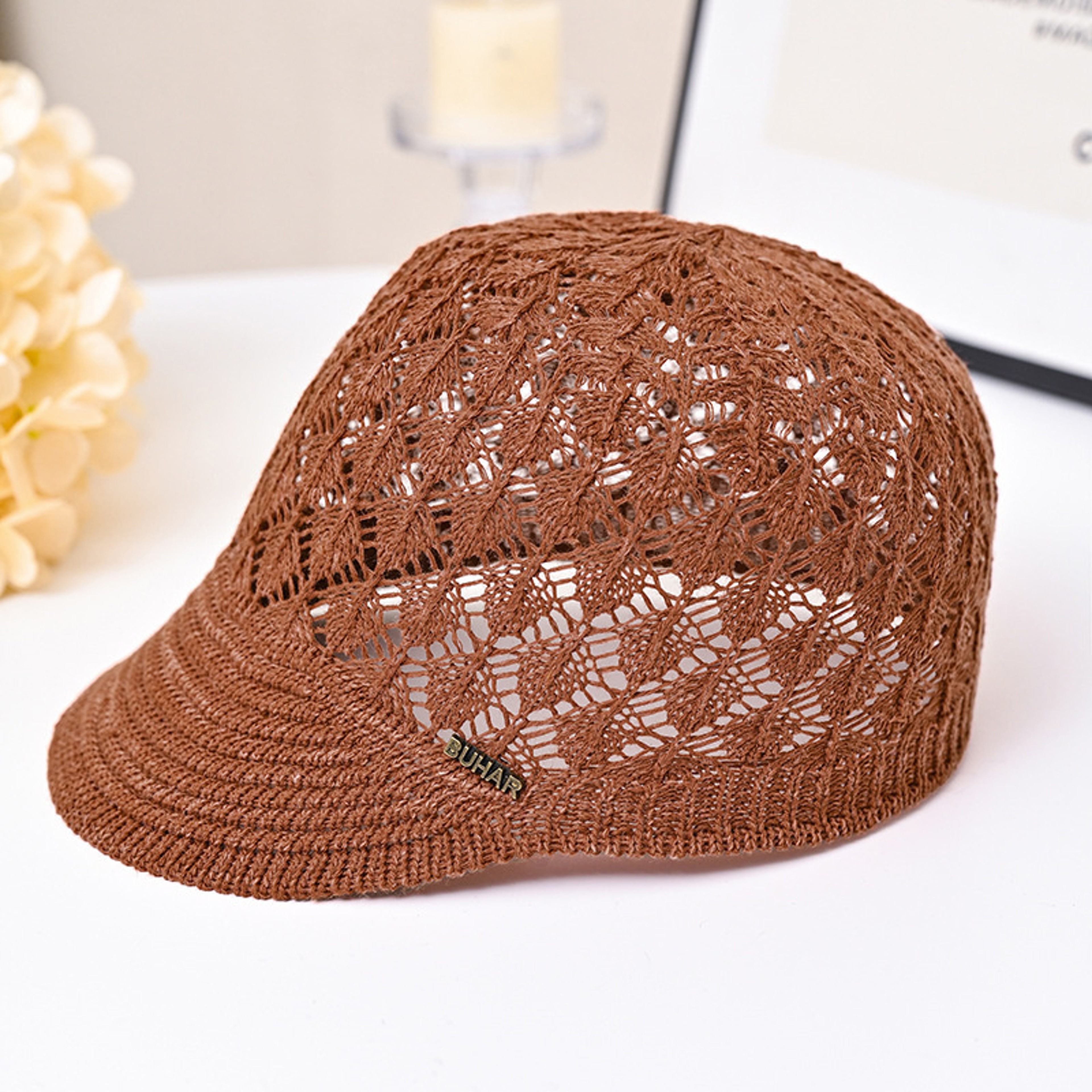 Women Summer Hollow Peaked Cap and Beach Bucket Hat – view 9