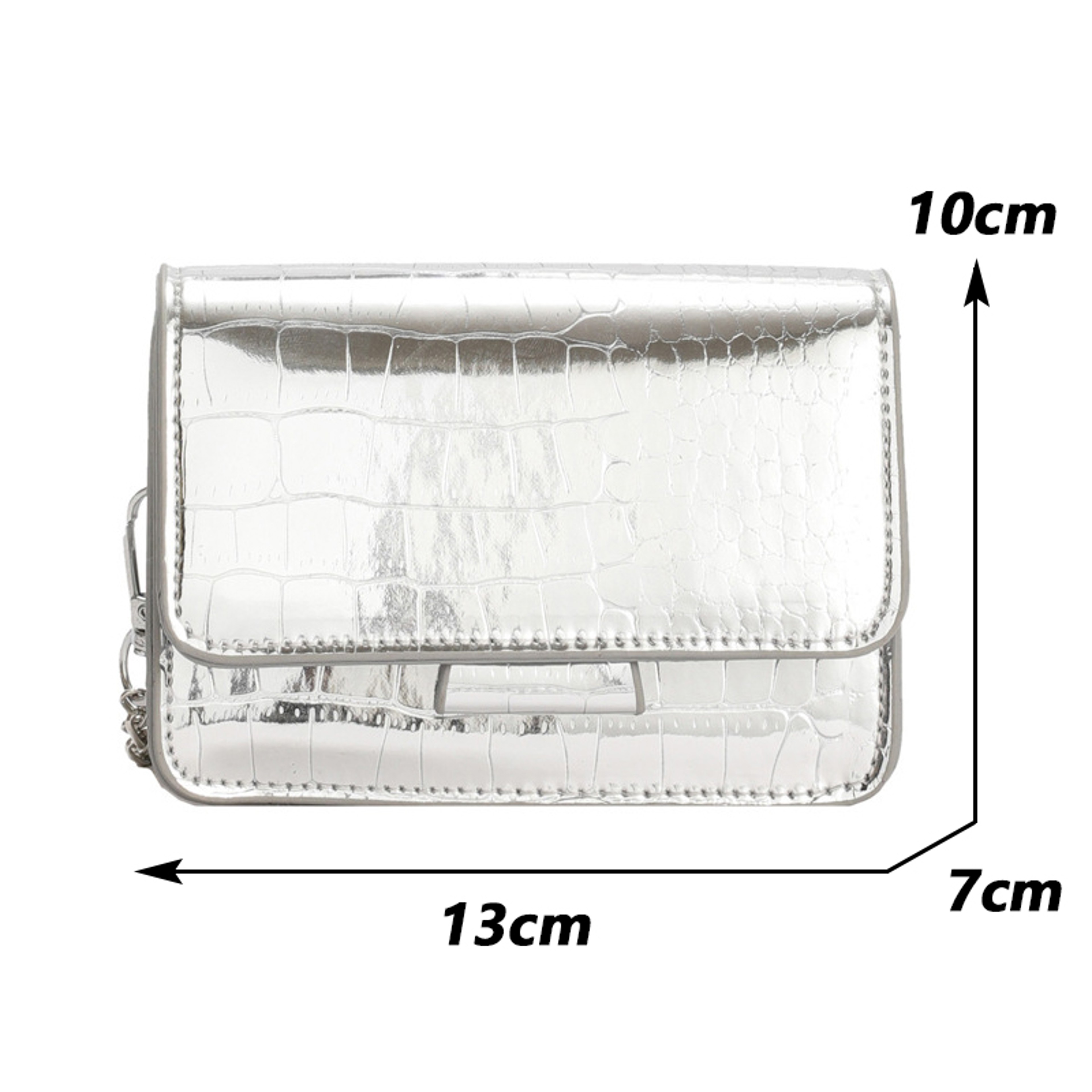 Trendy mini square sling bag with versatile chain messenger strap – view 6