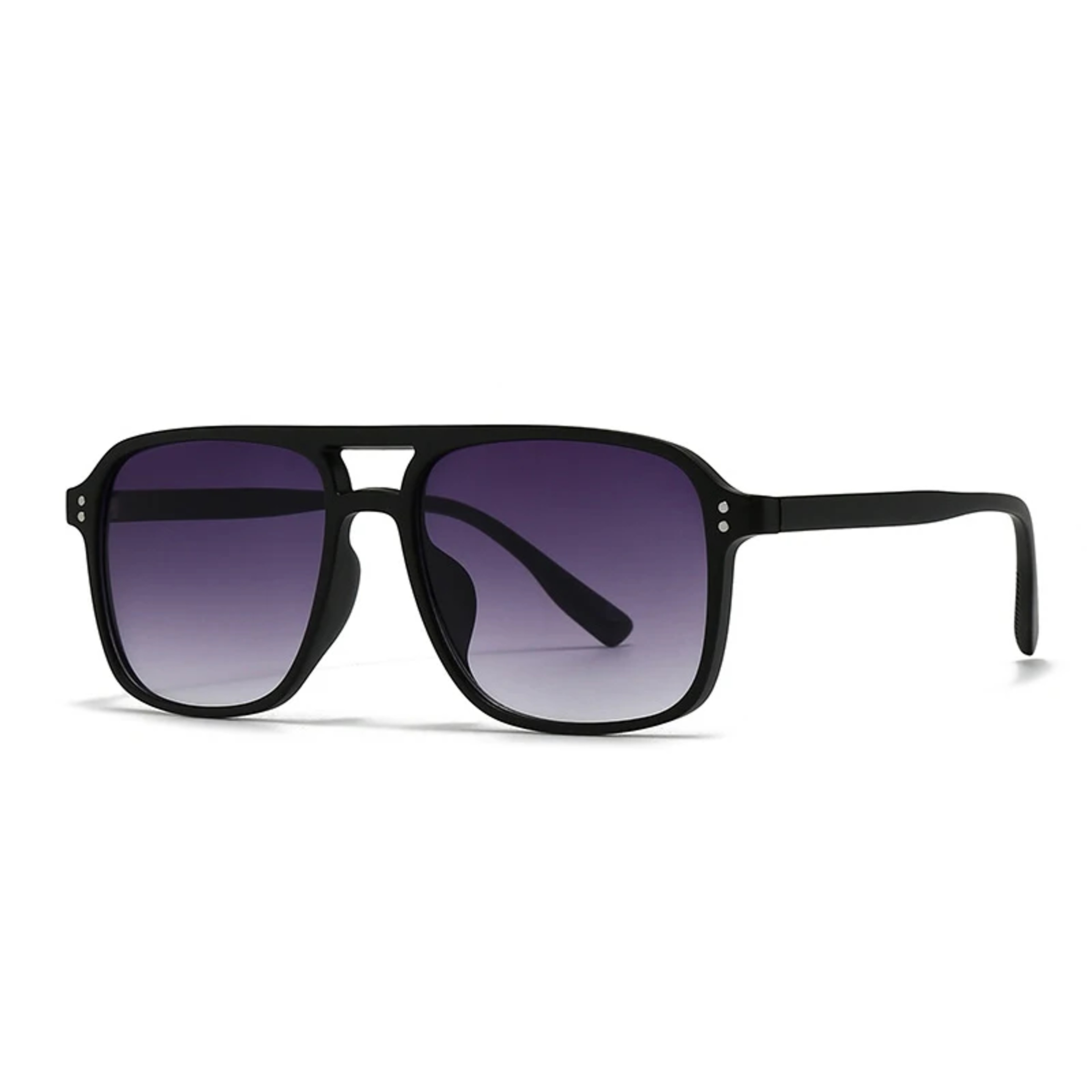 SO&EI Retro Square Sunglasses with Double Bridges and UV400 Protection – view 8