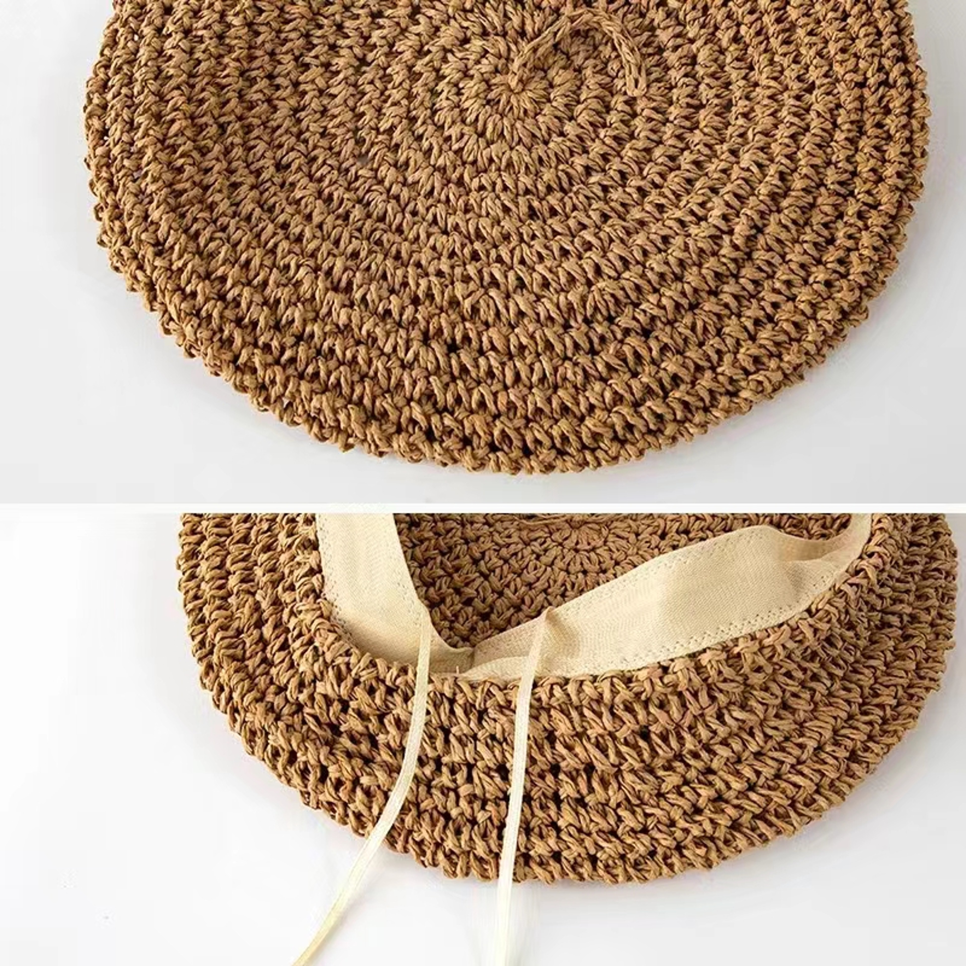 Chic Straw Crochet Beret Hat for Women – view 6