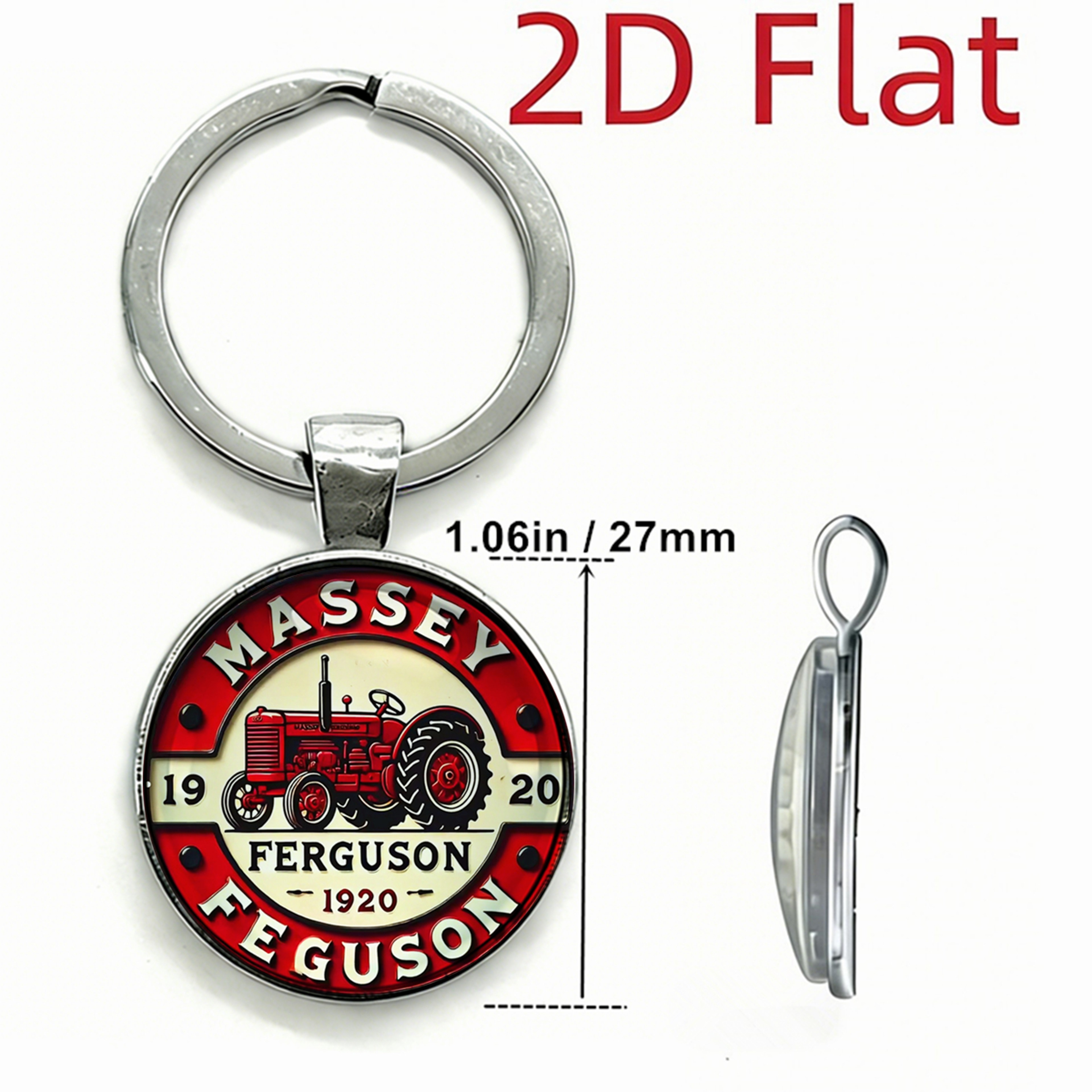 Vintage Farm Tractor Keychain – view 3