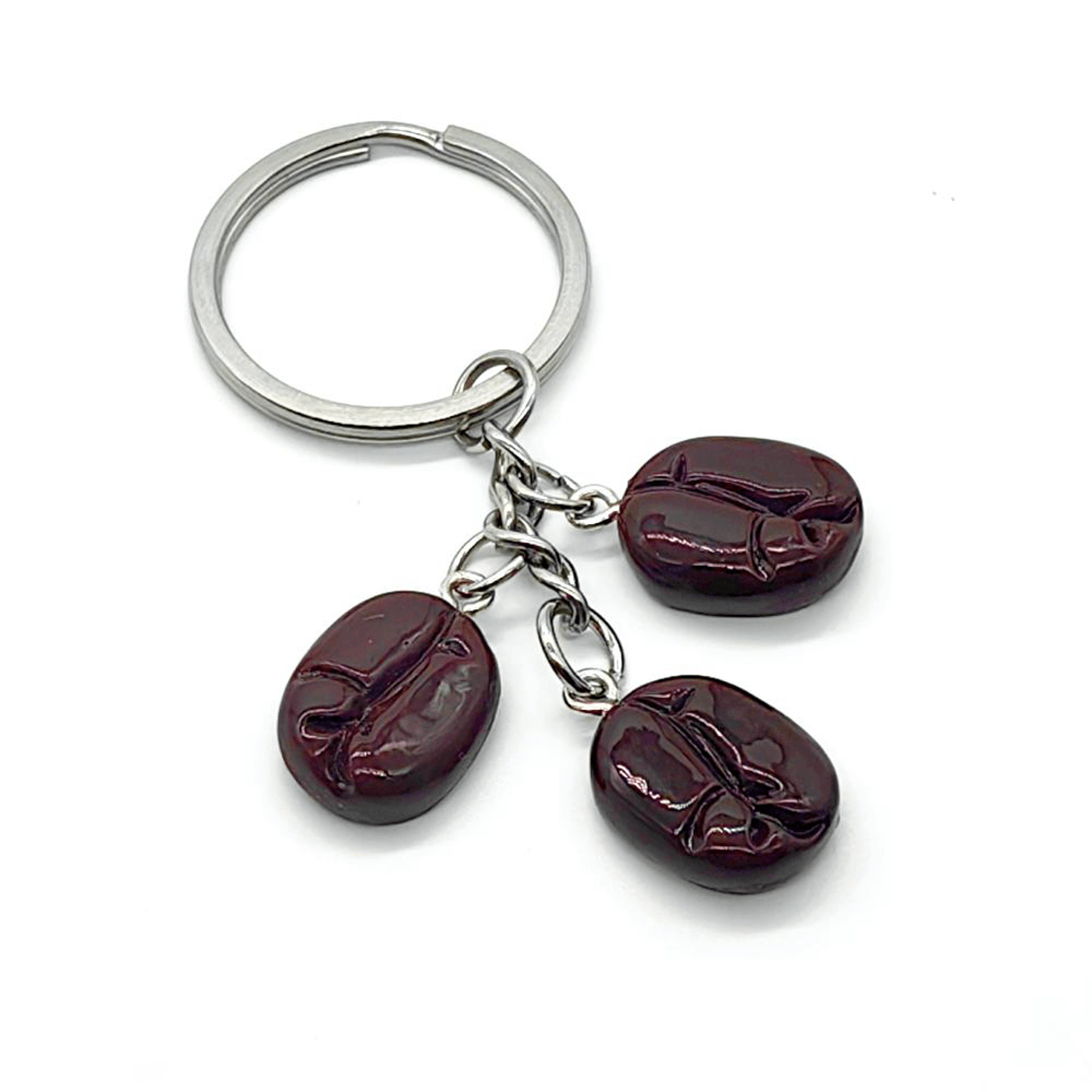 Stainless Steel Coffee Bean Keychain for Coffee Lovers – view 1