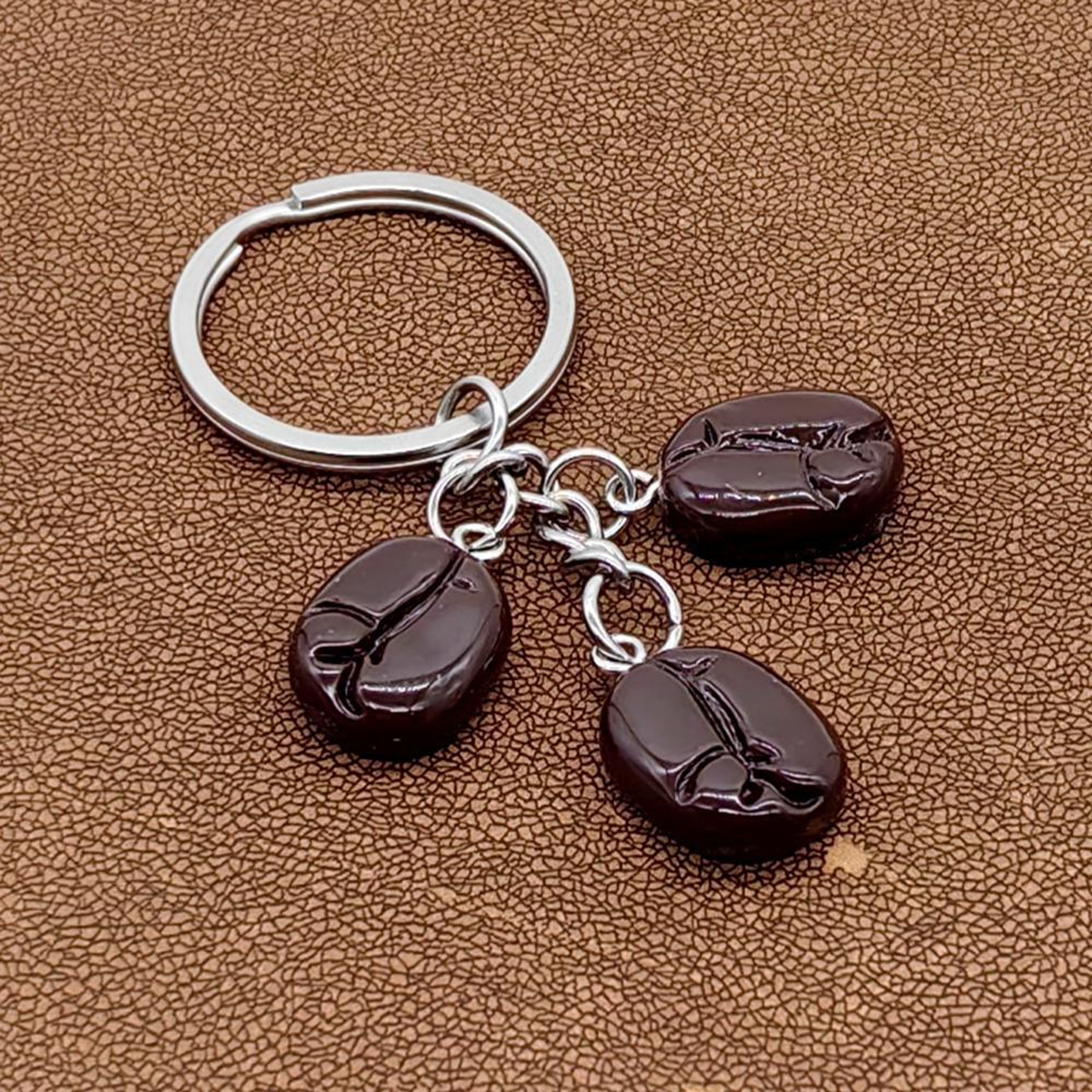 Stainless Steel Coffee Bean Keychain for Coffee Lovers – view 3