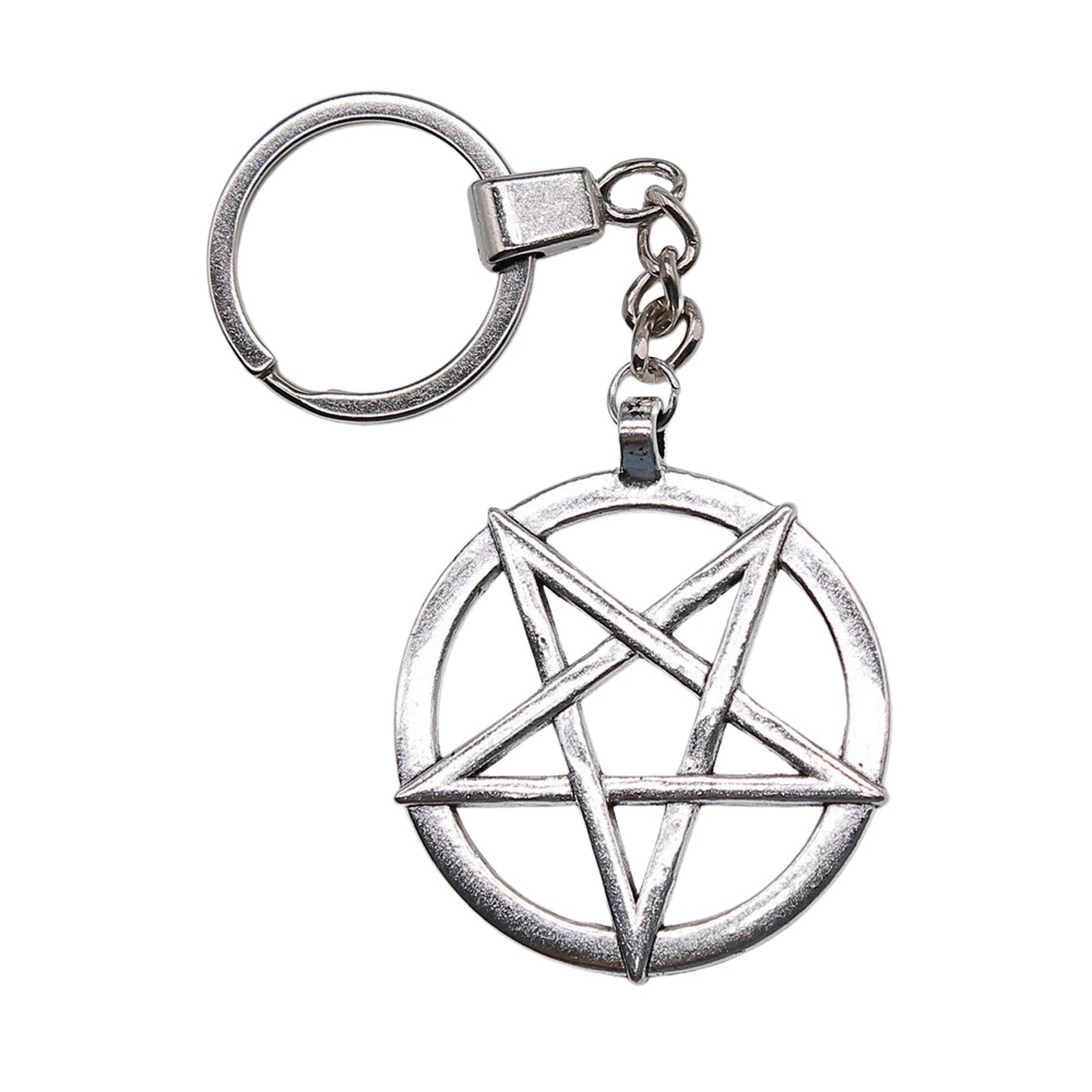 Vintage Inverted Pentagram Keychain and Car Accessory – view 1