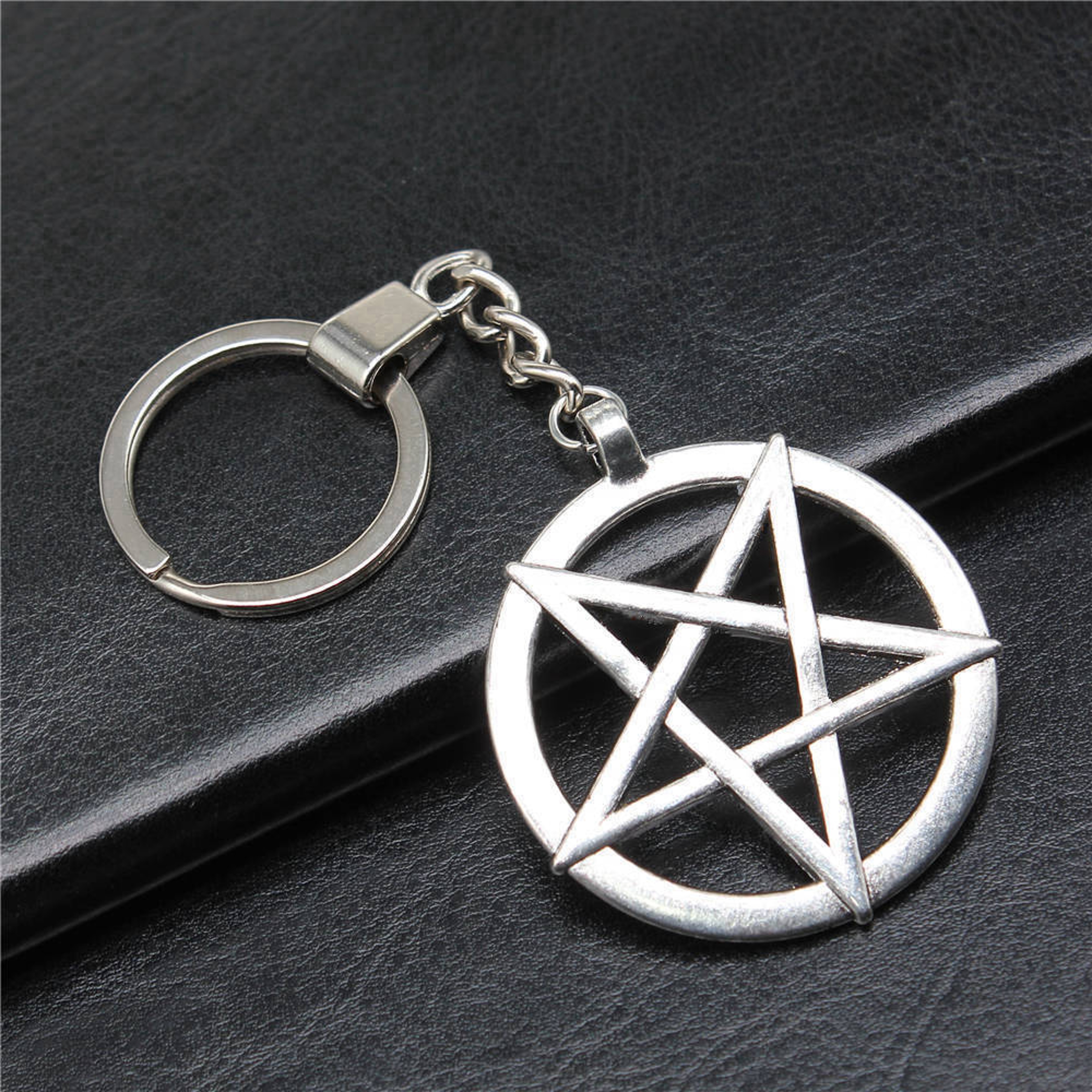 Vintage Inverted Pentagram Keychain and Car Accessory – view 2