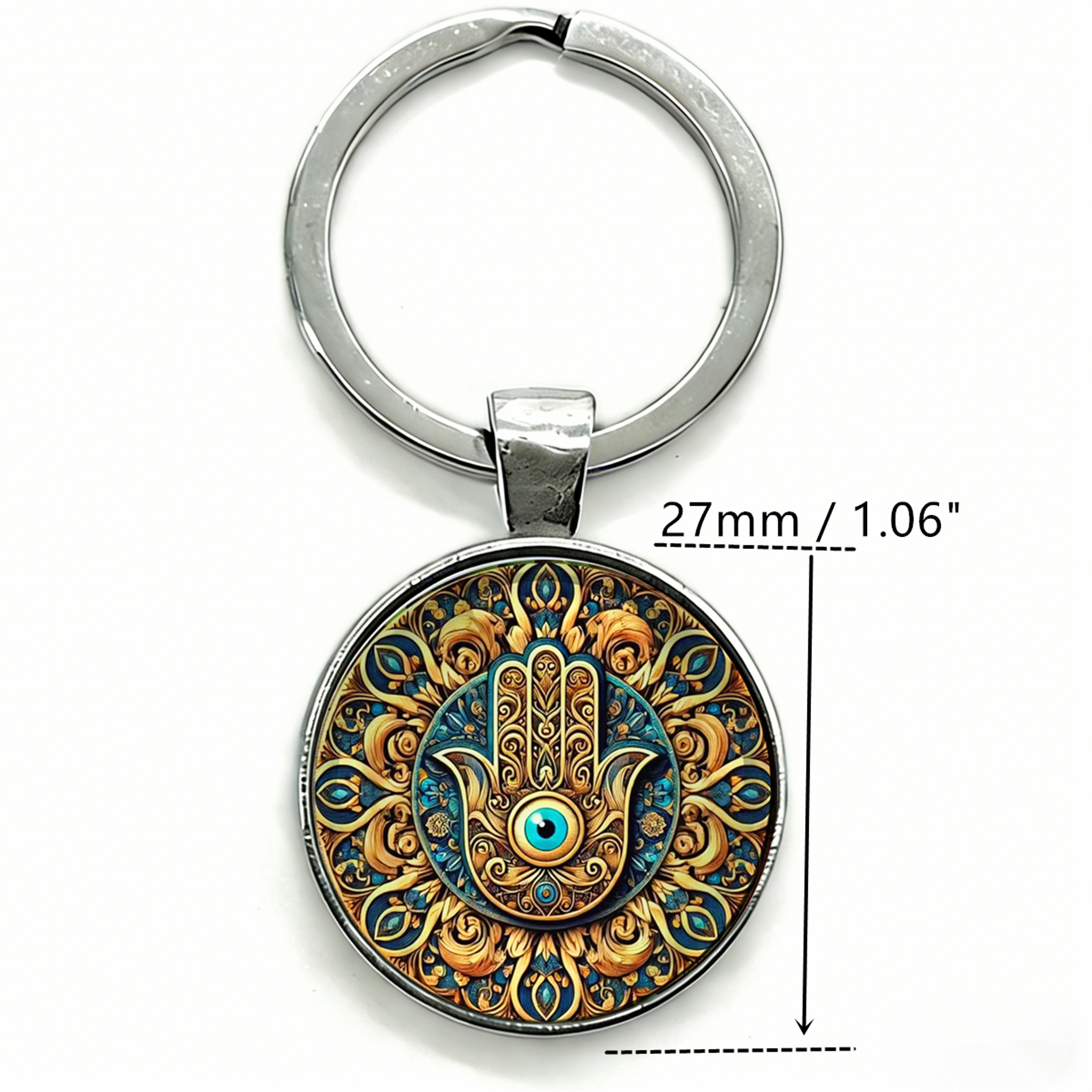 Vintage Hamsa Hand and Evil Eye Keychain – view 6