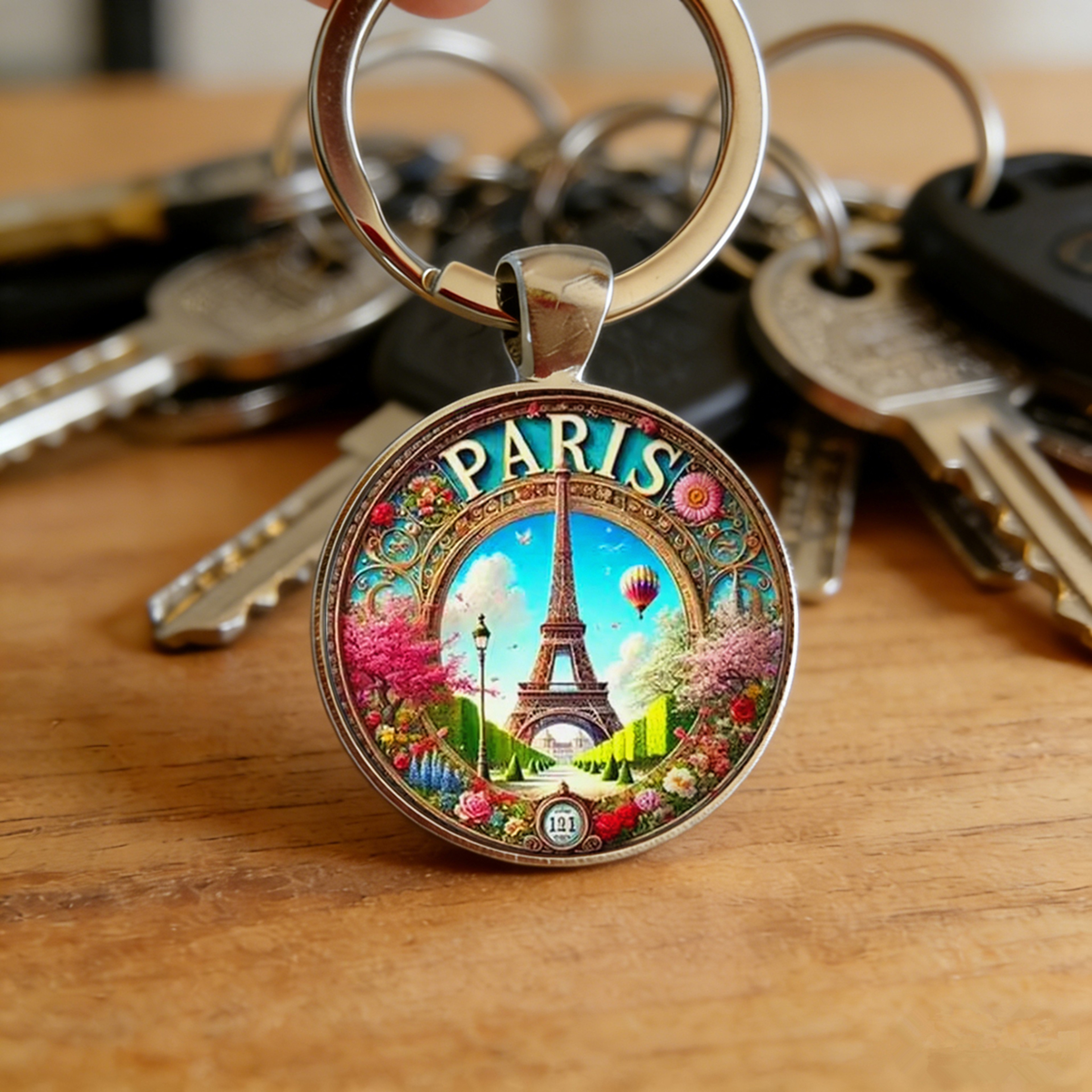 Vintage Eiffel Tower Keychain 2