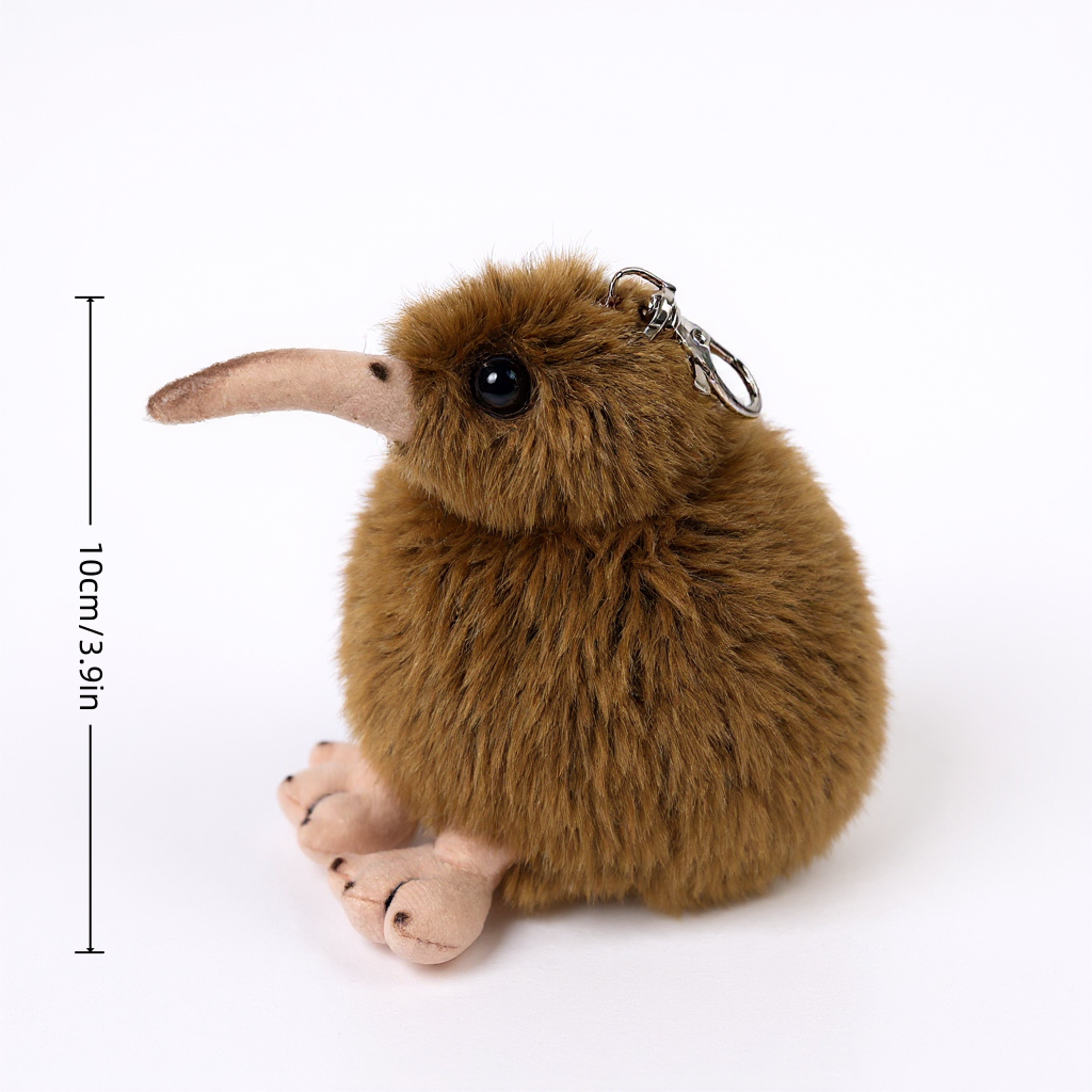 Fluffy Kiwi Bird Plush plush keychain and bag charm – view 6