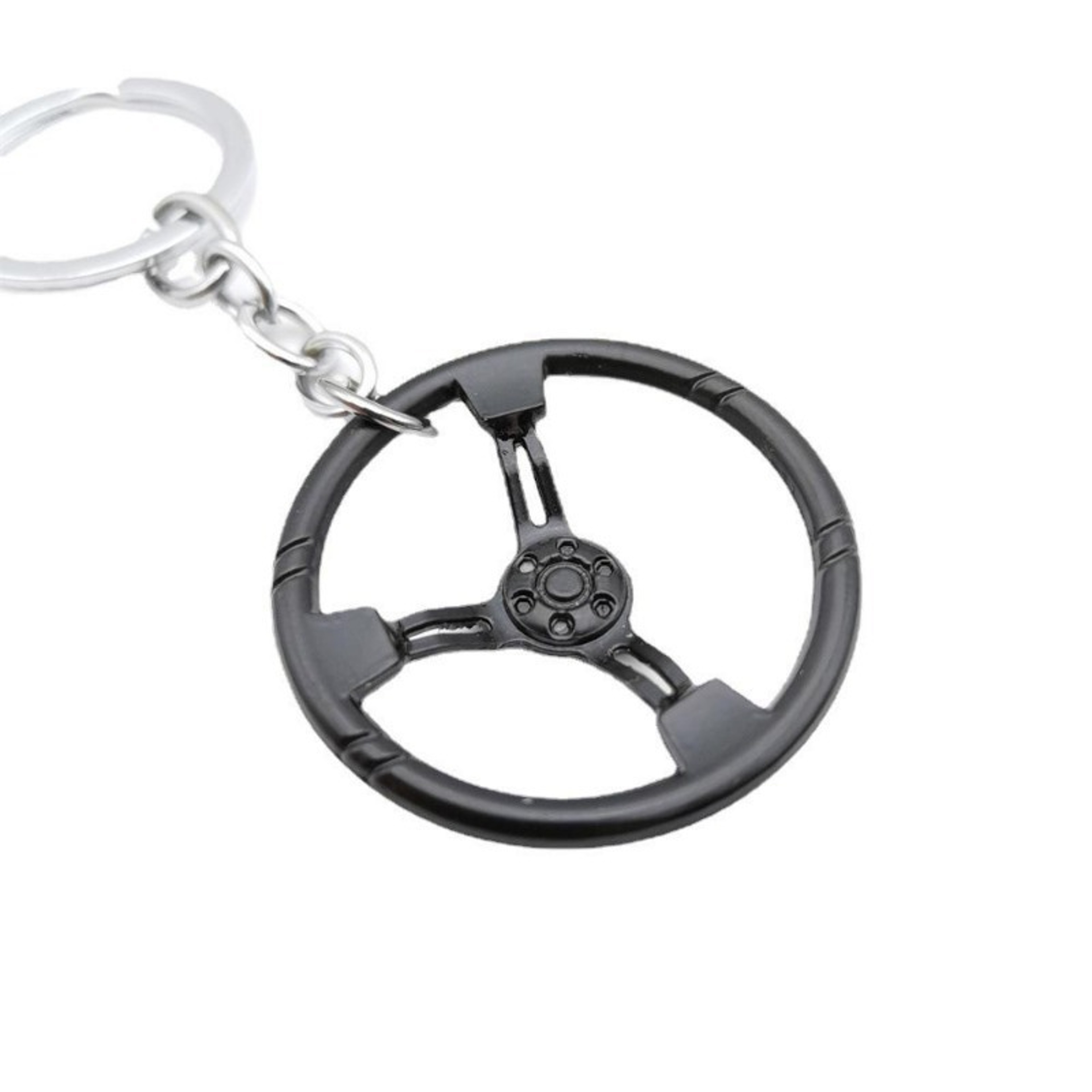 Metal Racing Steering Wheel Keychain Simulation Car Key Pendant – view 2