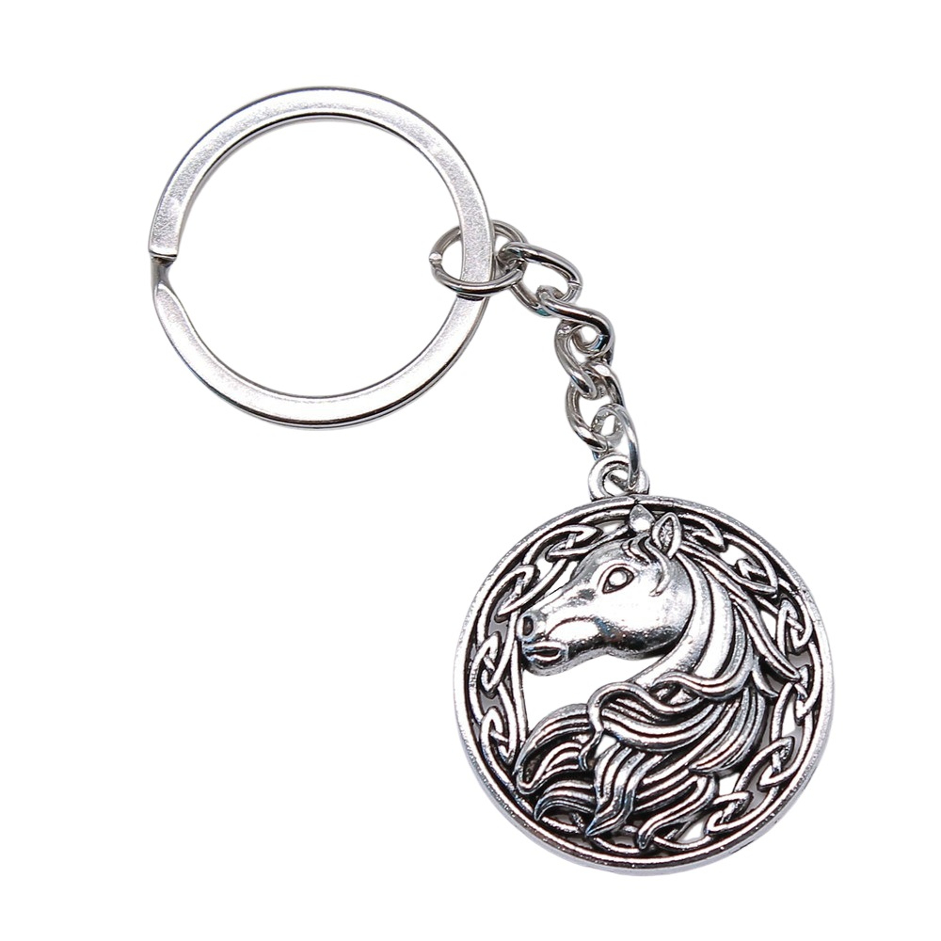 Handmade Vintage Horse Keychain Antique Silver Equestrian Keyring – view 6