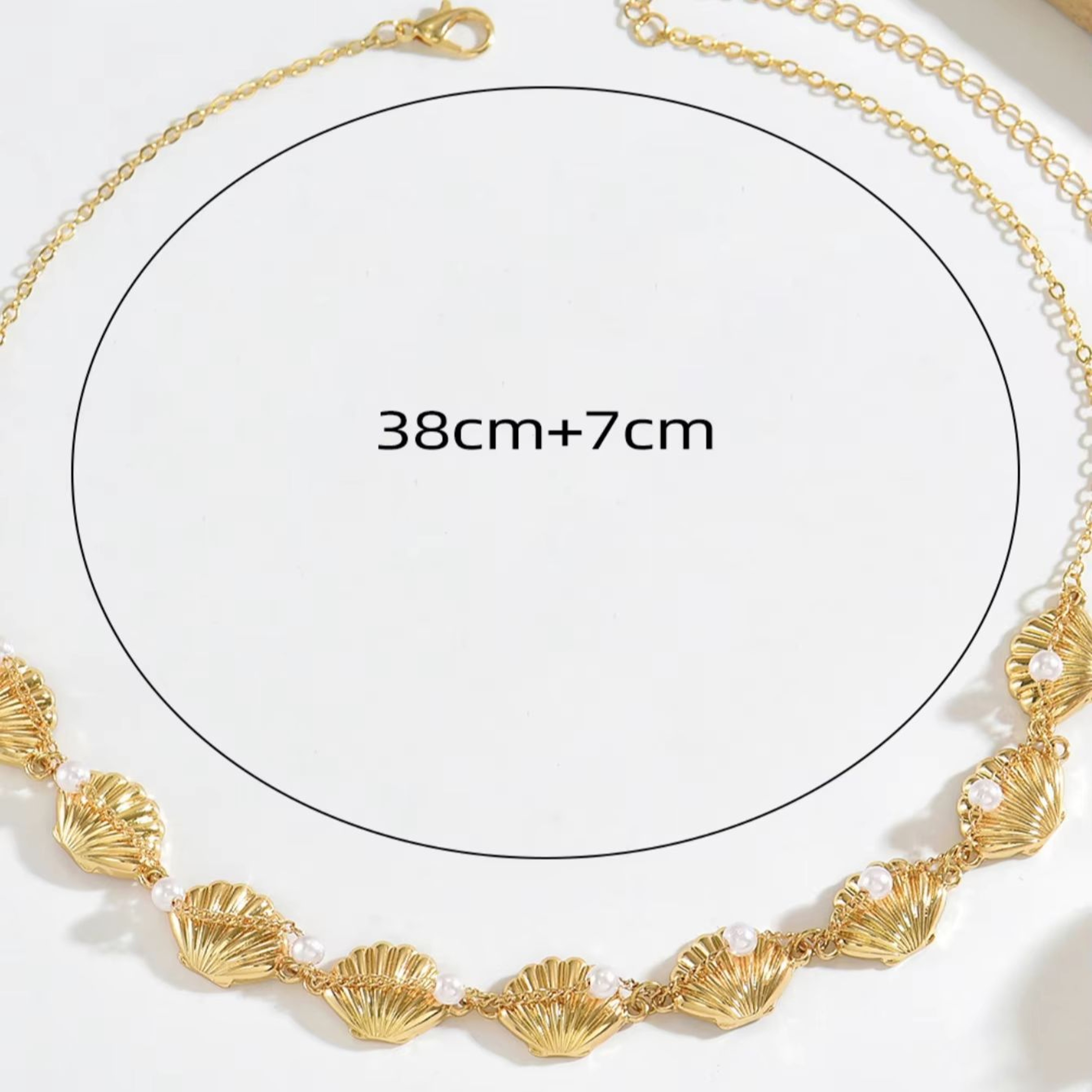 Golden Shell Choker Necklace With Pearls For Summer Beach 4