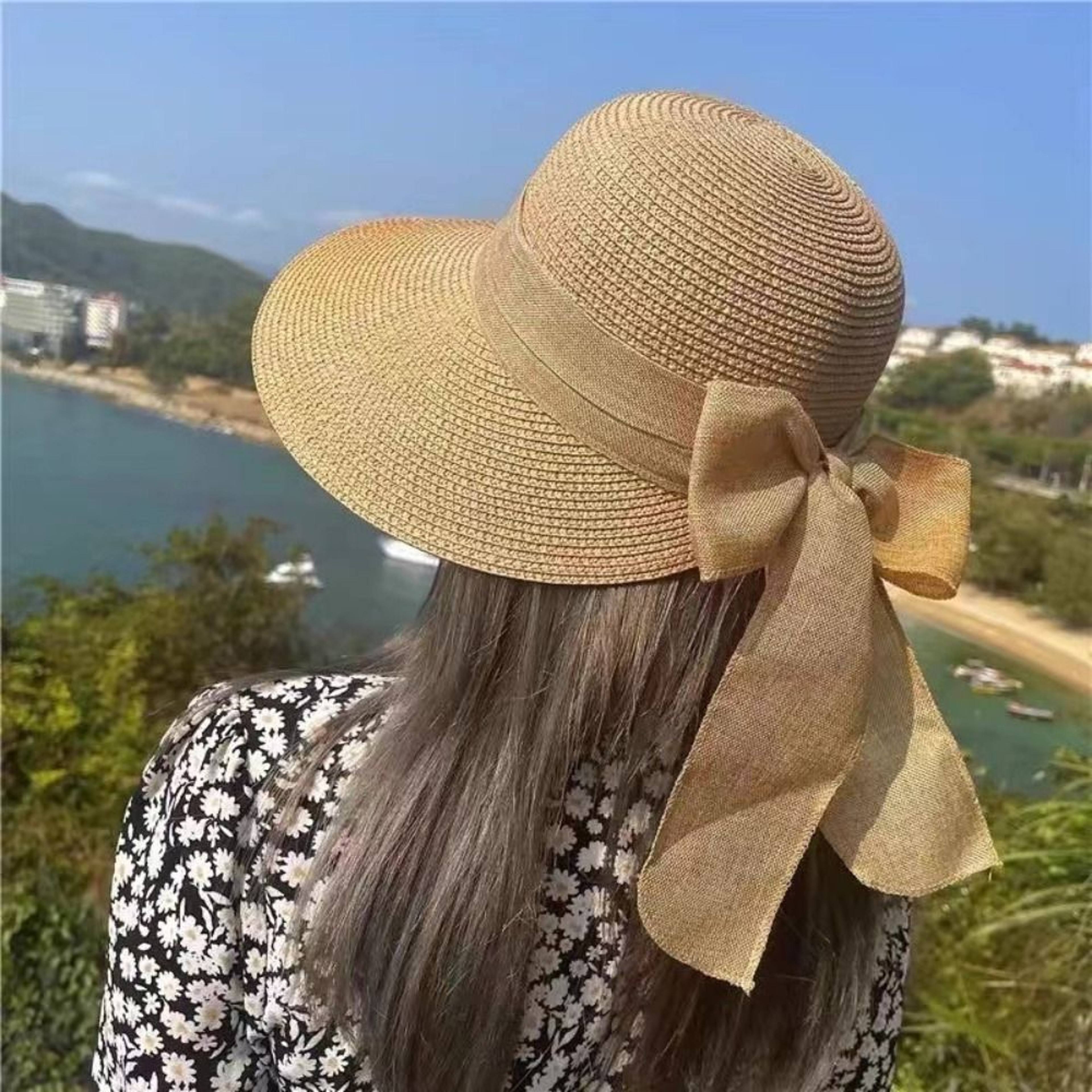 Chic Bowknot Straw Sun Hat For Beach And Casual Summer Style – view 3