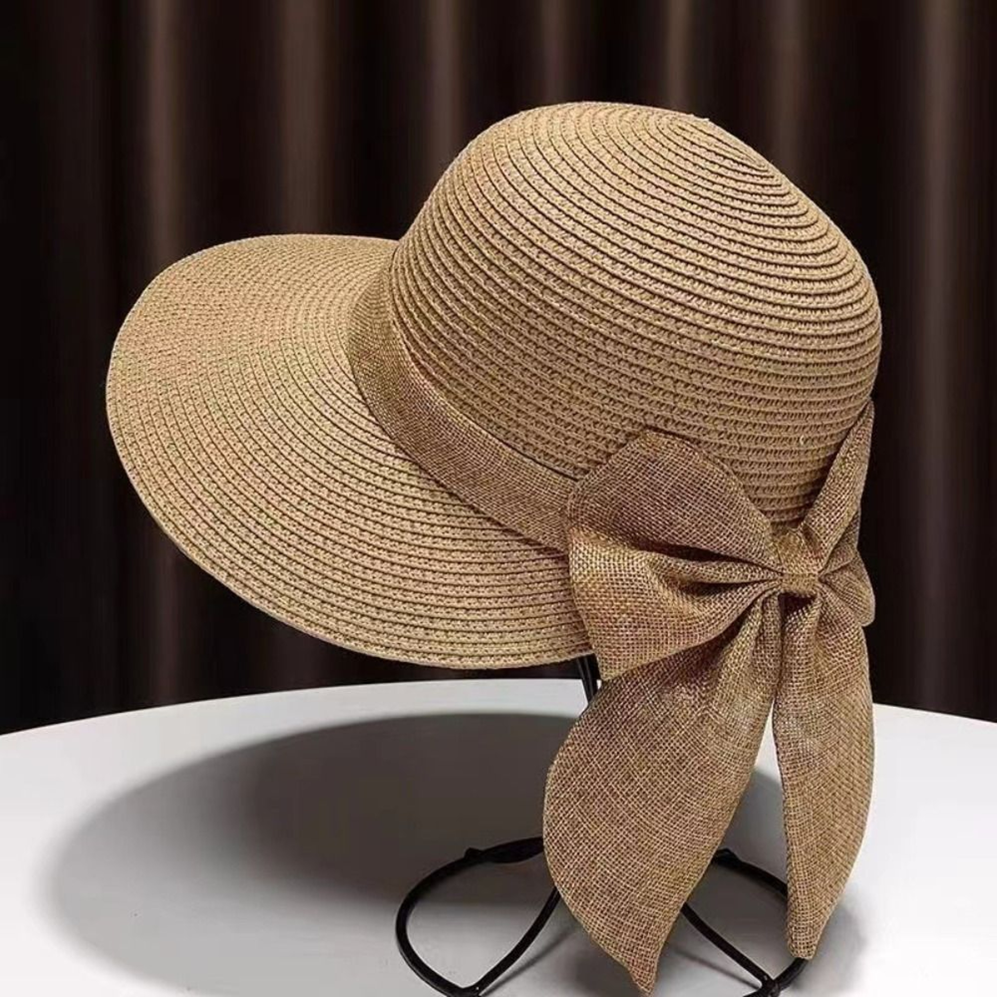Chic Bowknot Straw Sun Hat For Beach And Casual Summer Style – view 7