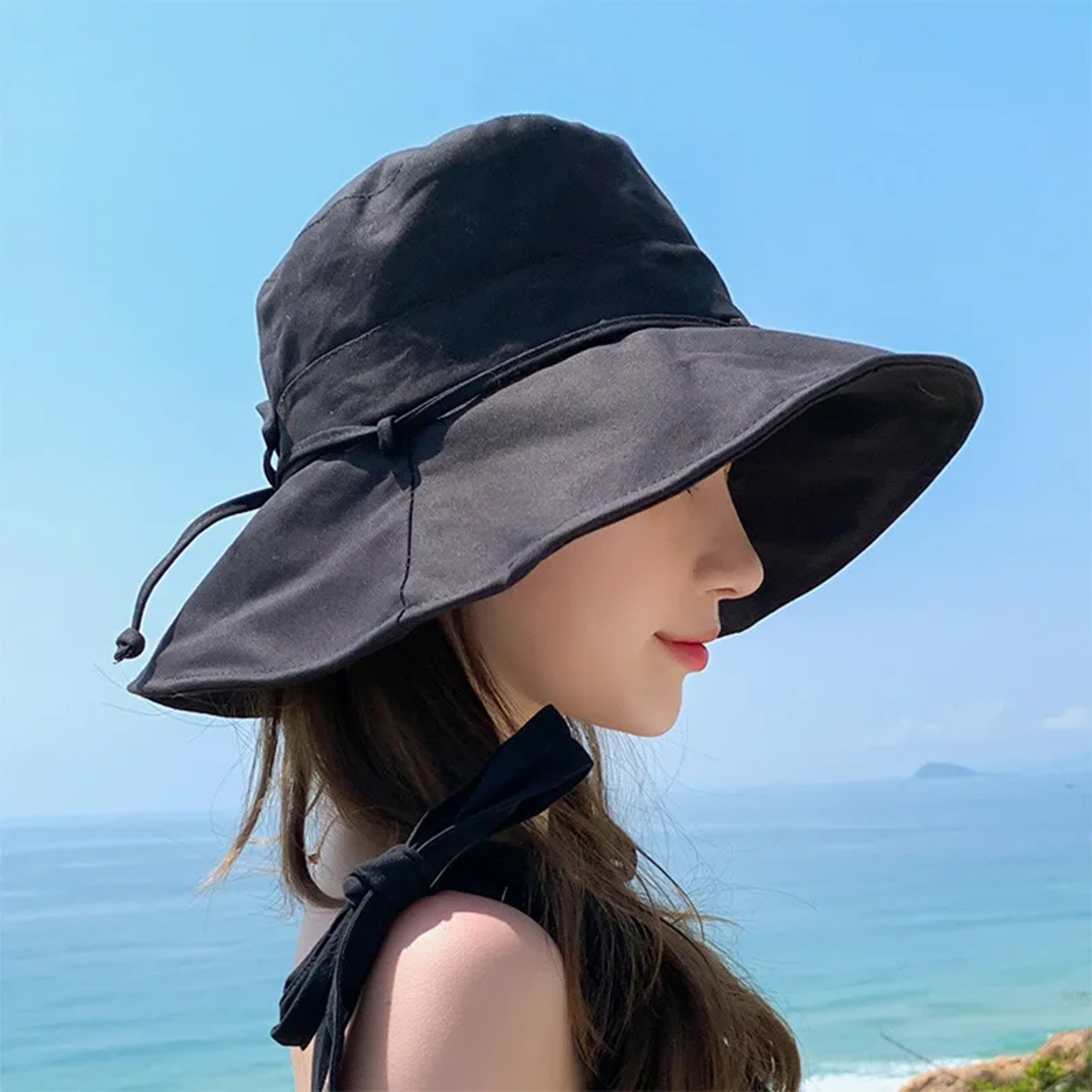 Sweet Bow Cotton Bucket Hat for Women and Girls – view 1