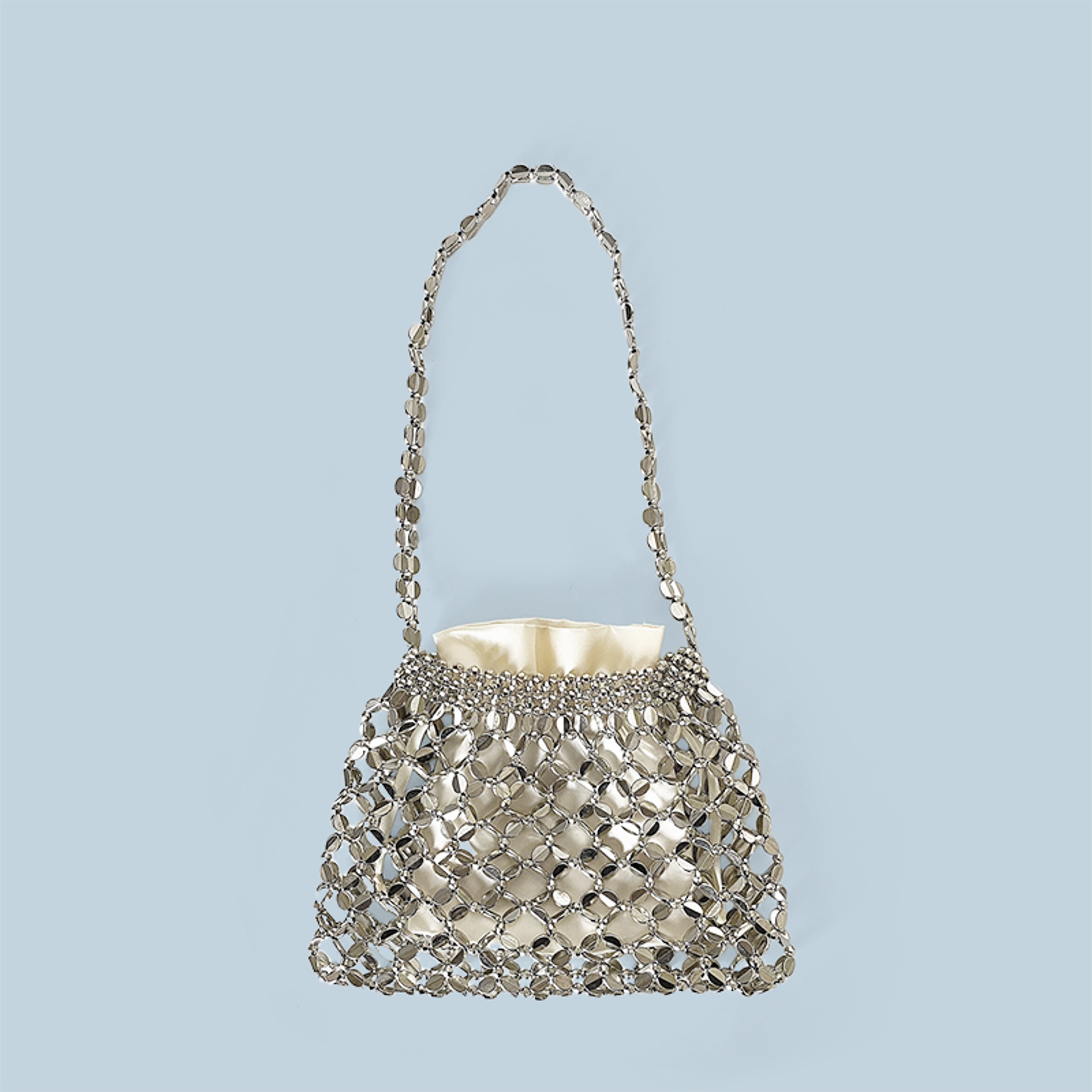 Lumina Silver Beaded Summer Shoulder Bag – view 2