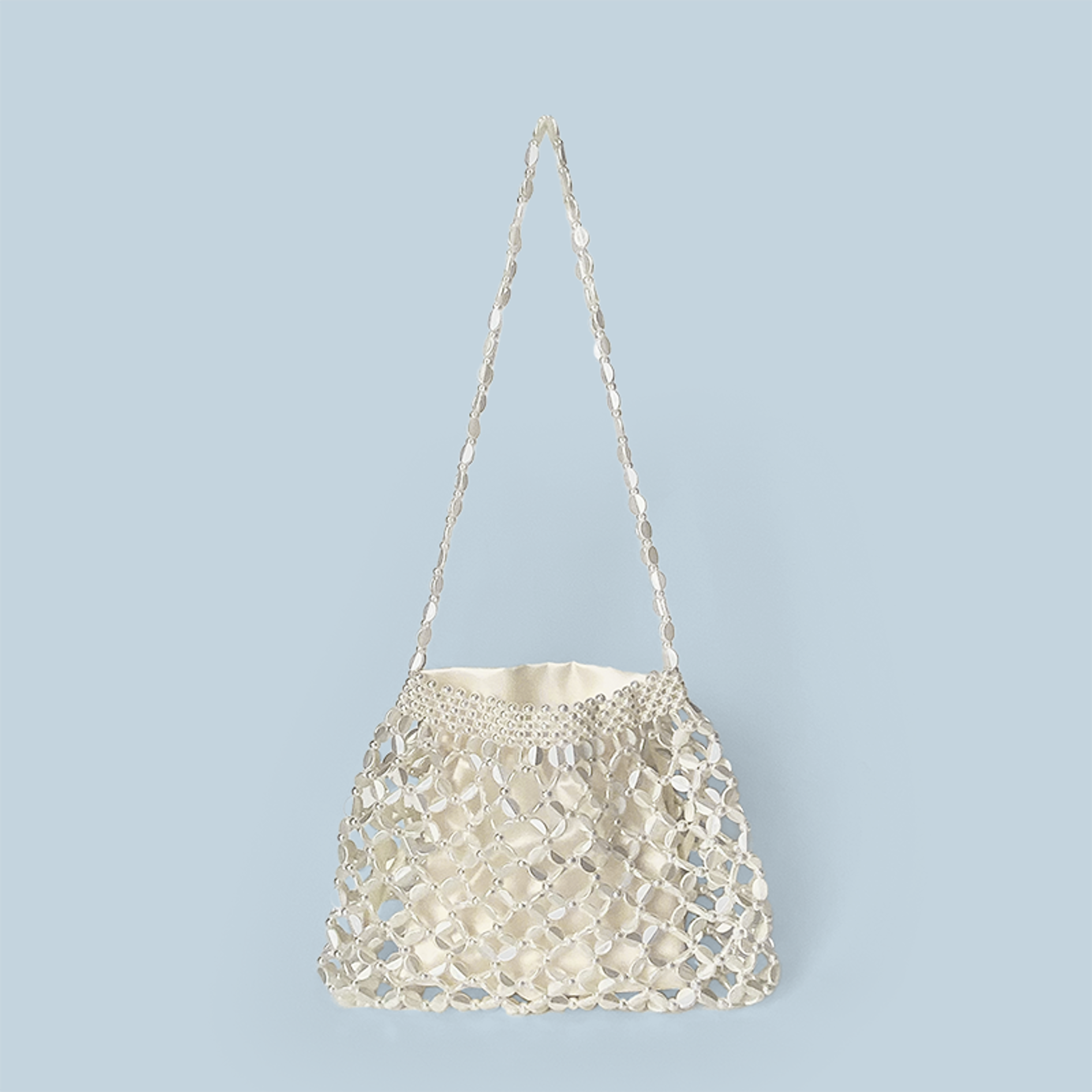 Lumina Silver Beaded Summer Shoulder Bag – view 9