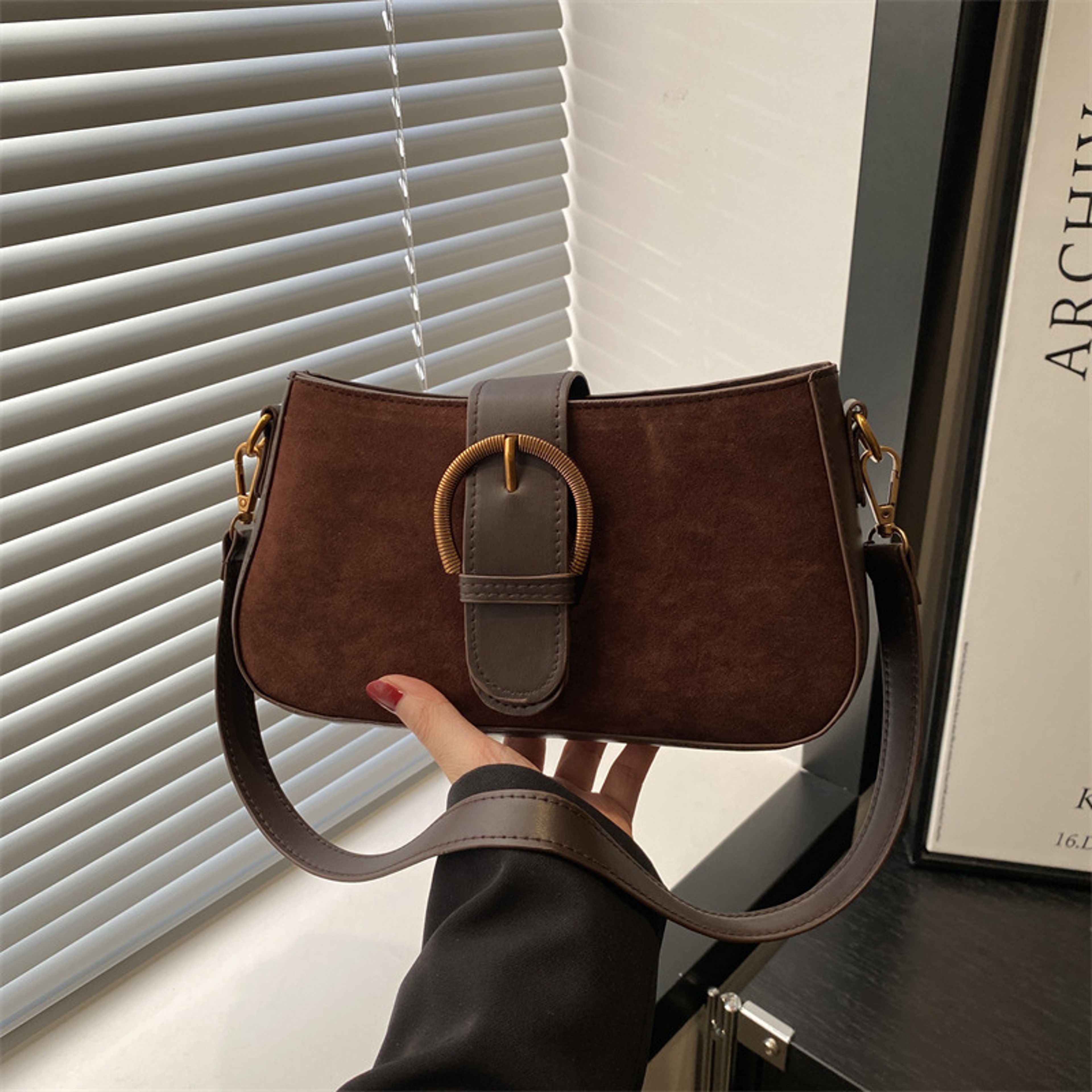 Aria Luxe Suede Shoulder Bag – view 1