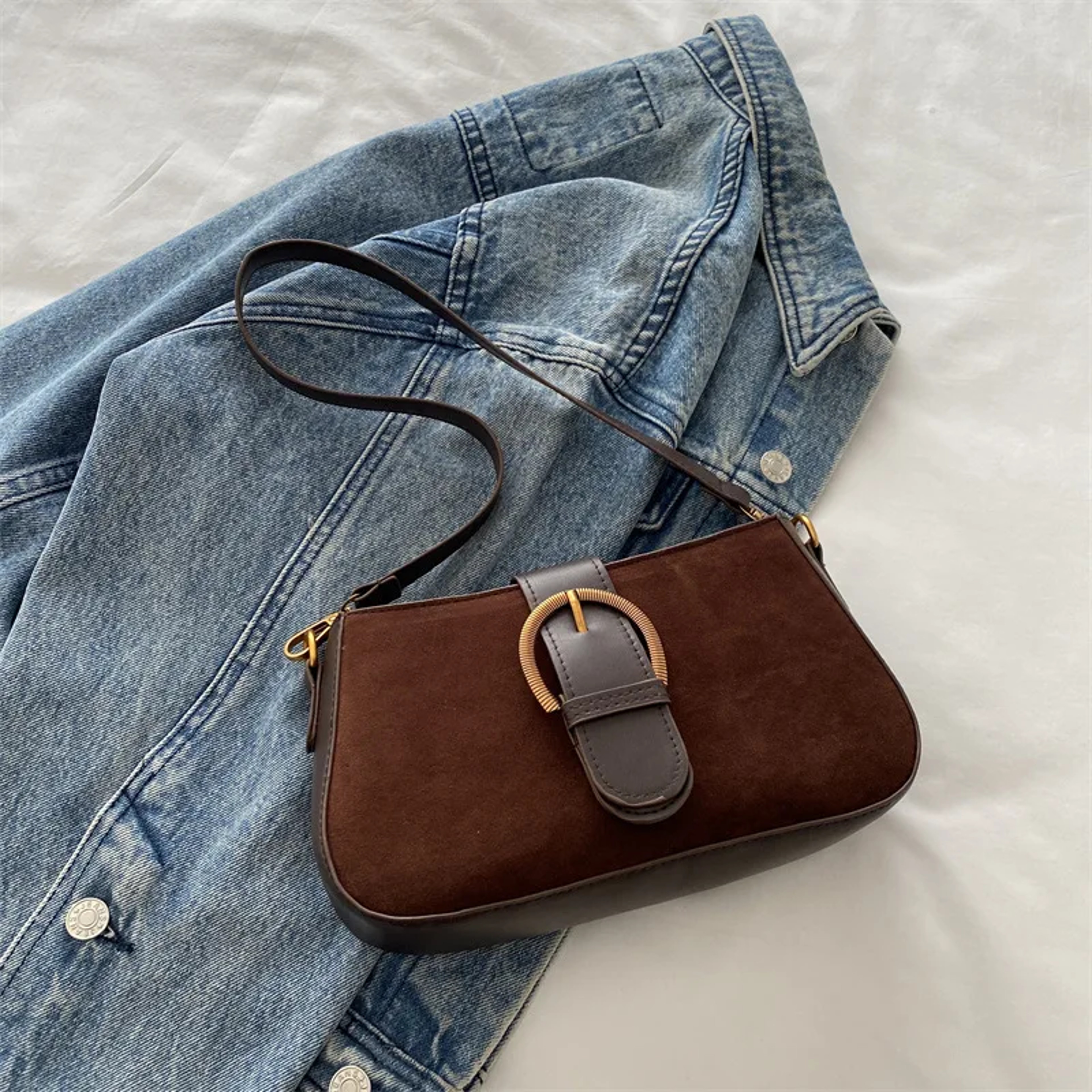 Aria Luxe Suede Shoulder Bag – view 7