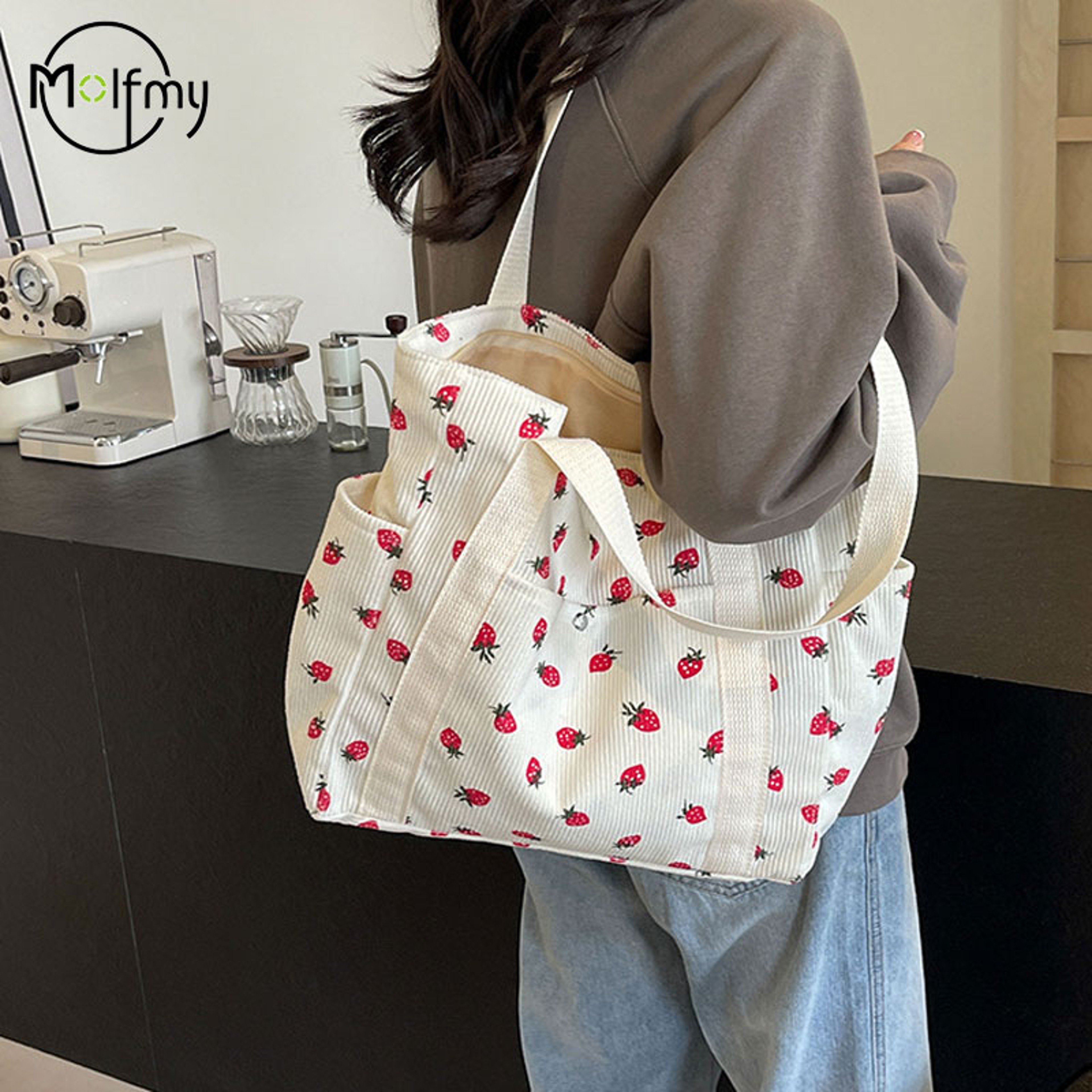 Strawberry Corduroy Tote Bag – view 6