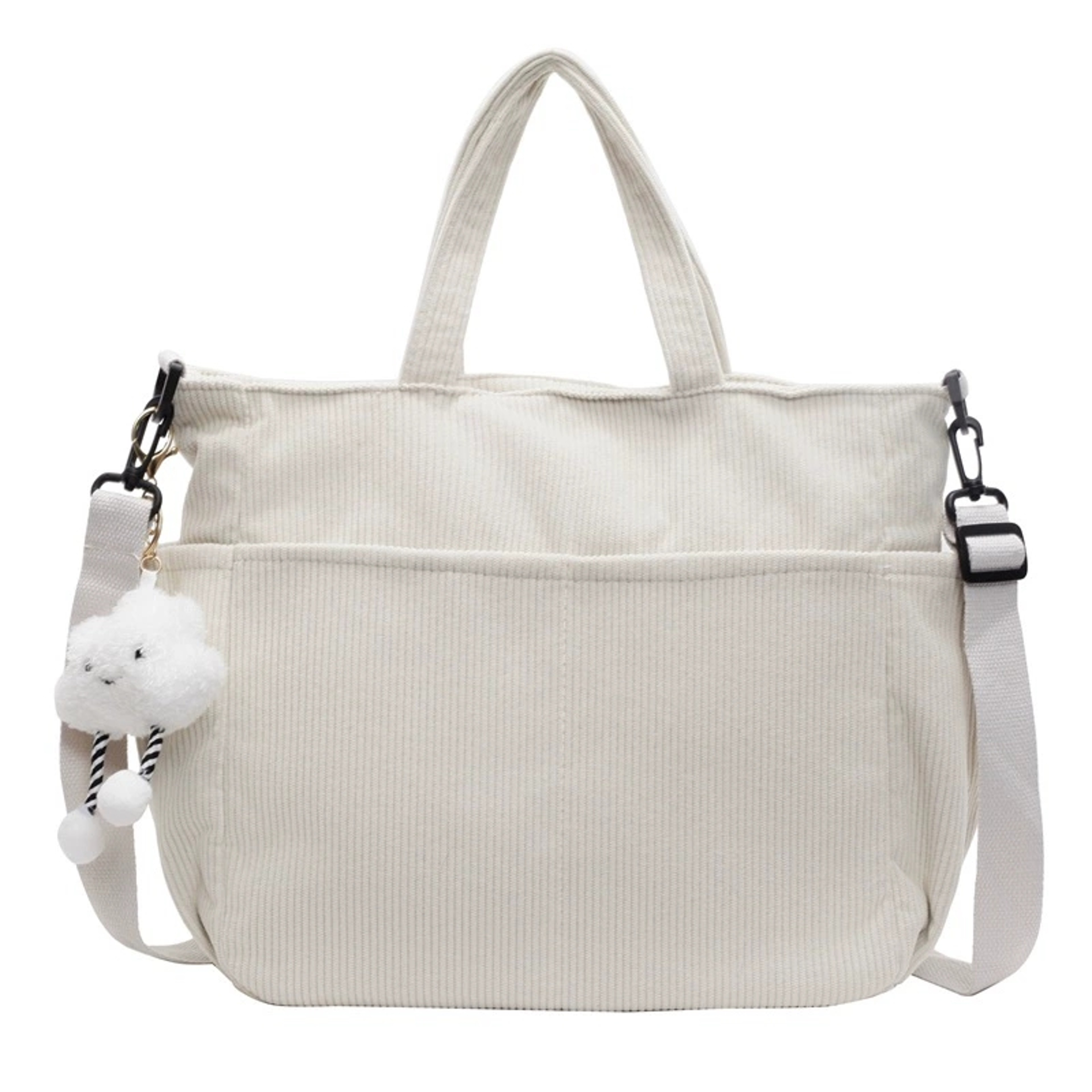 Chic Corduroy Tote Bag with Zipper – view 9