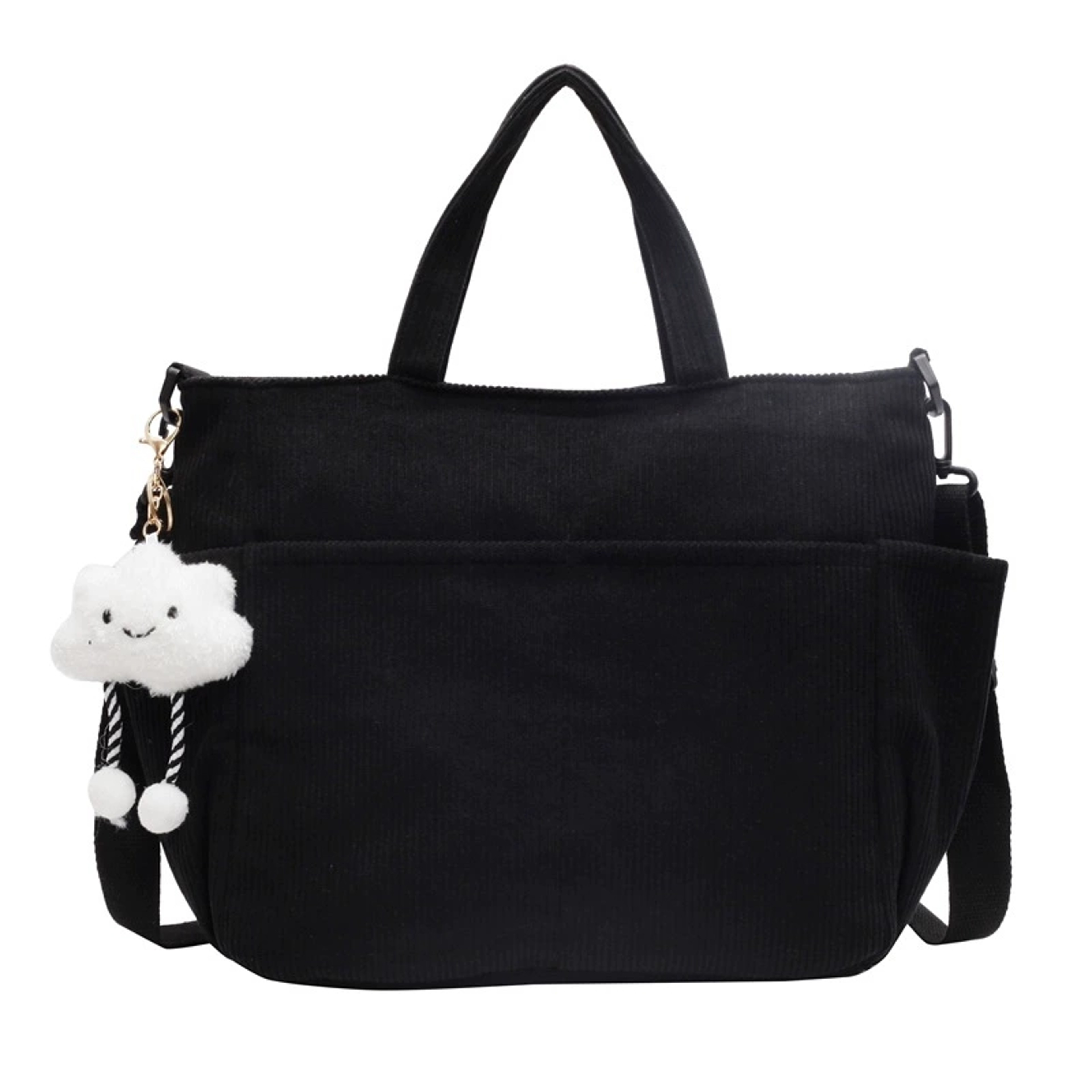 Chic Corduroy Tote Bag with Zipper – view 10