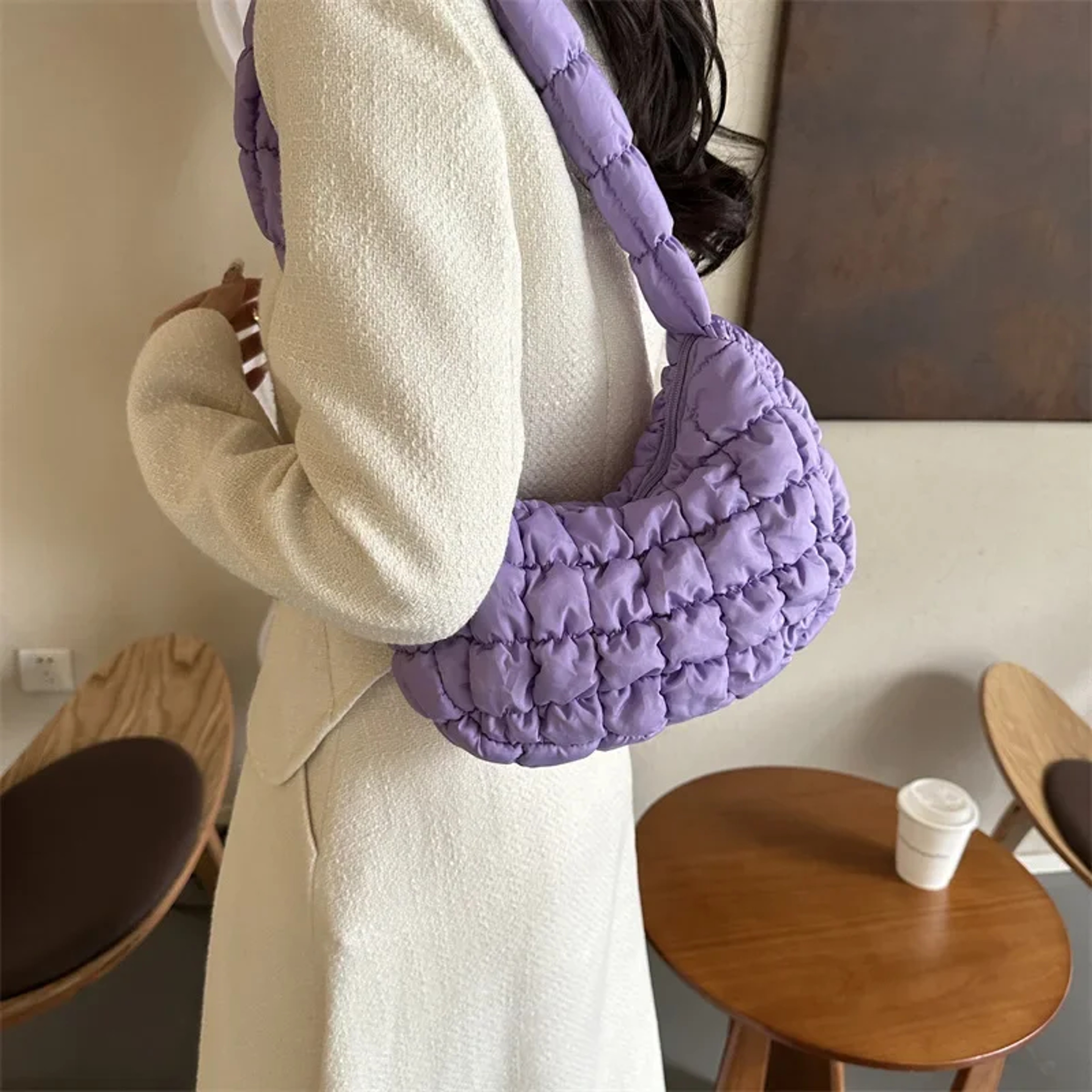 Quilted Puffer Tote and Cloud Shoulder Bag – view 1