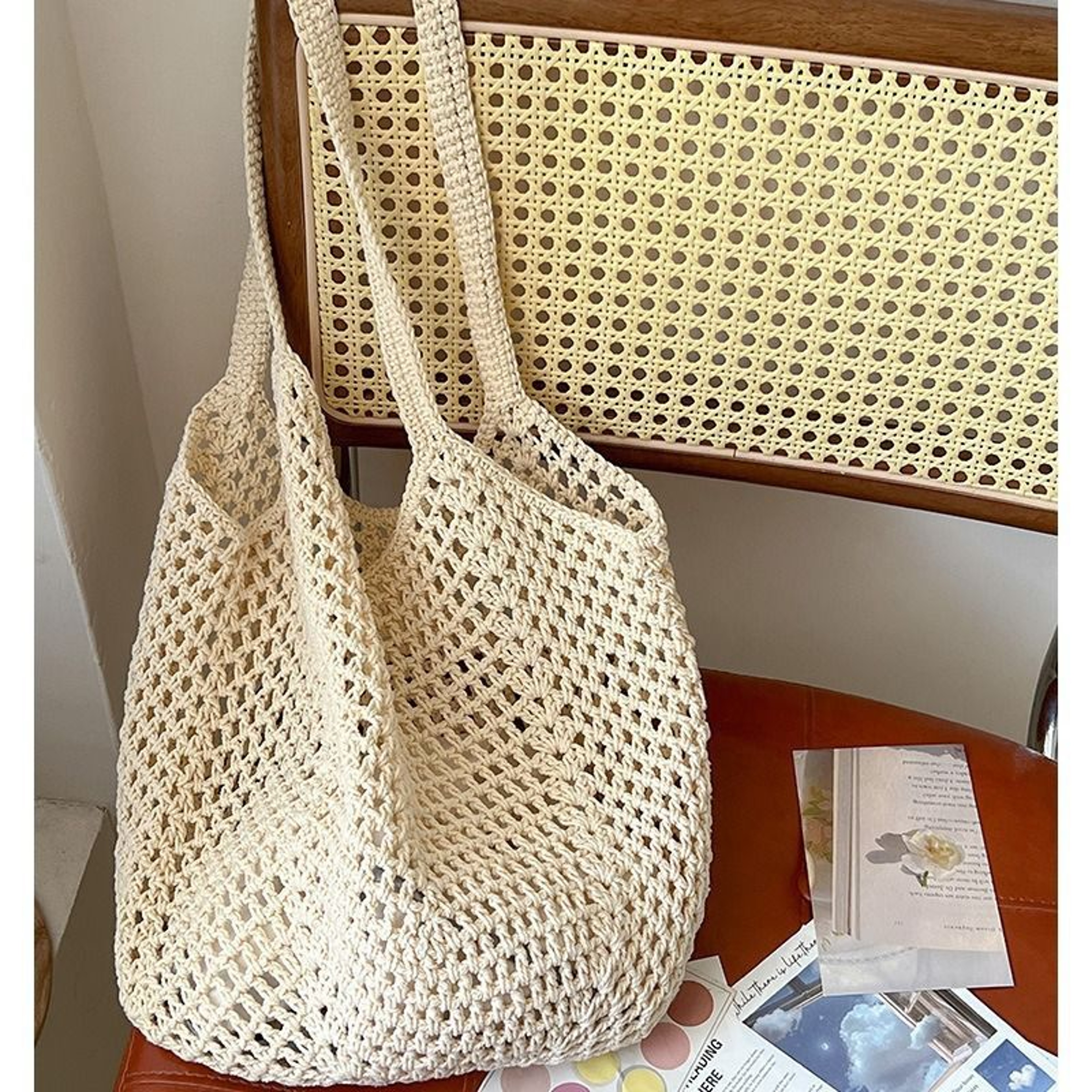 Handmade Cotton Woven Beach Tote Bag for Women – view 2