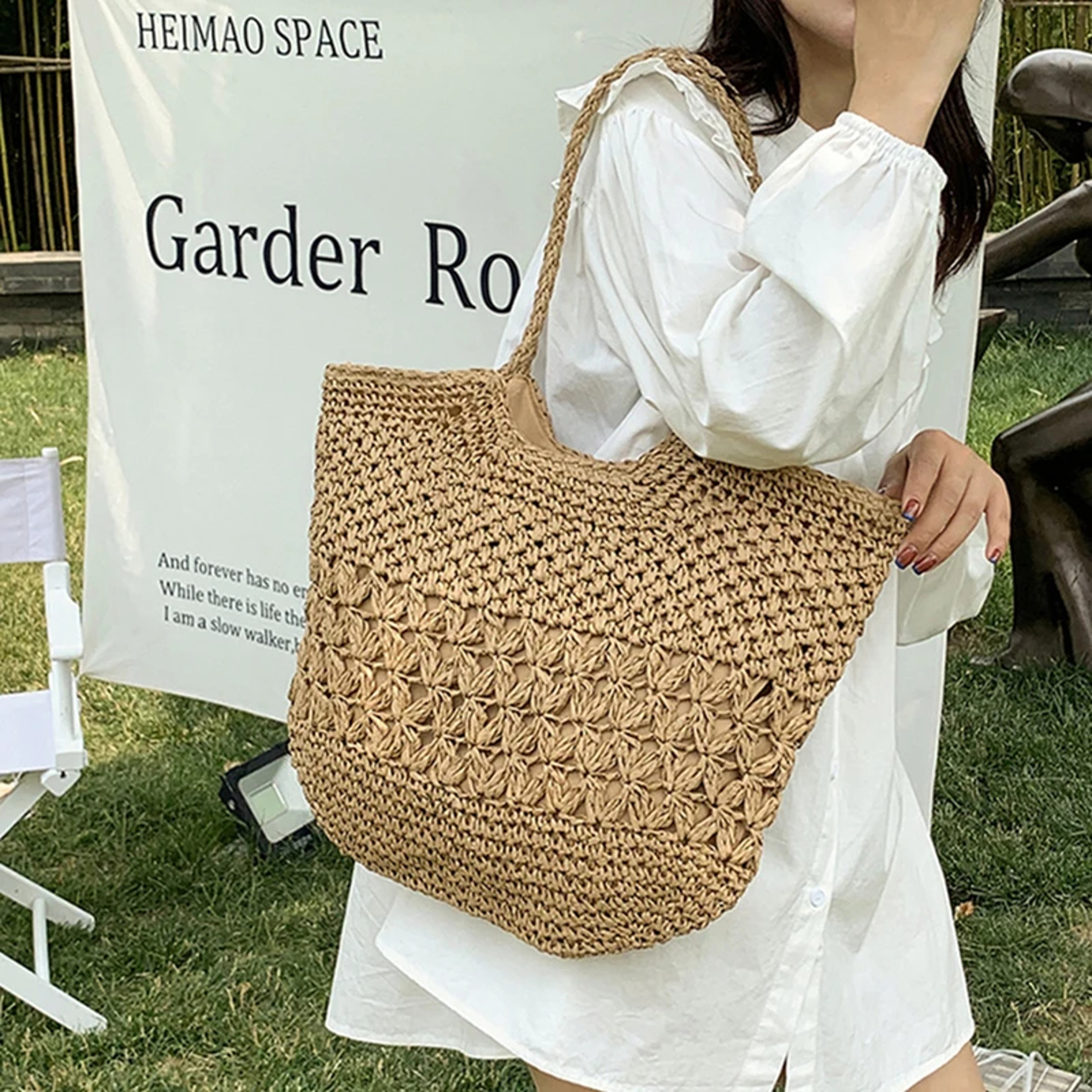 Luxury Casual Straw Weave Bags Large Capacity Travel Tote and Beach Handbag – view 1