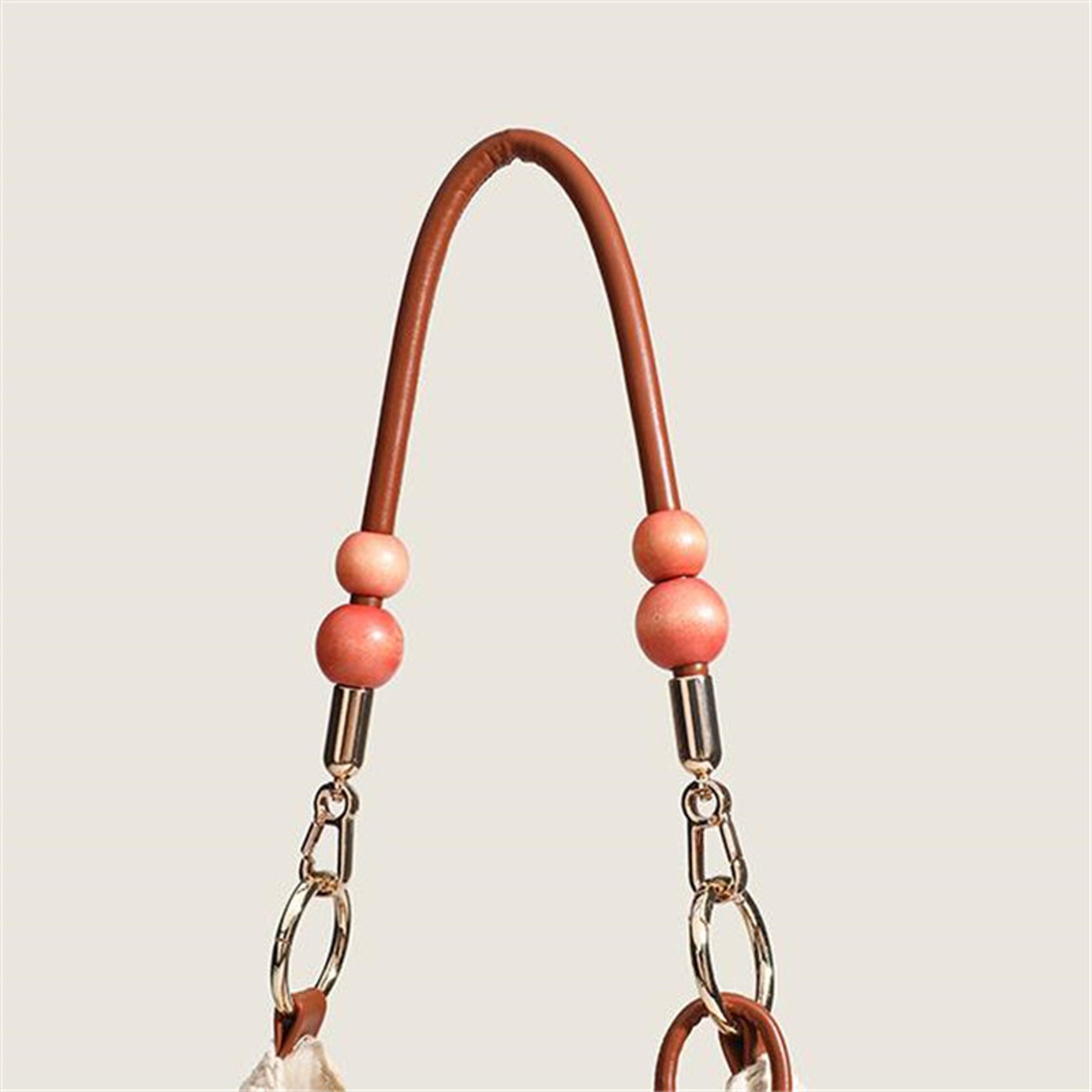 Summer Knitted Hollow Shoulder Bag with Leather Strap – view 6