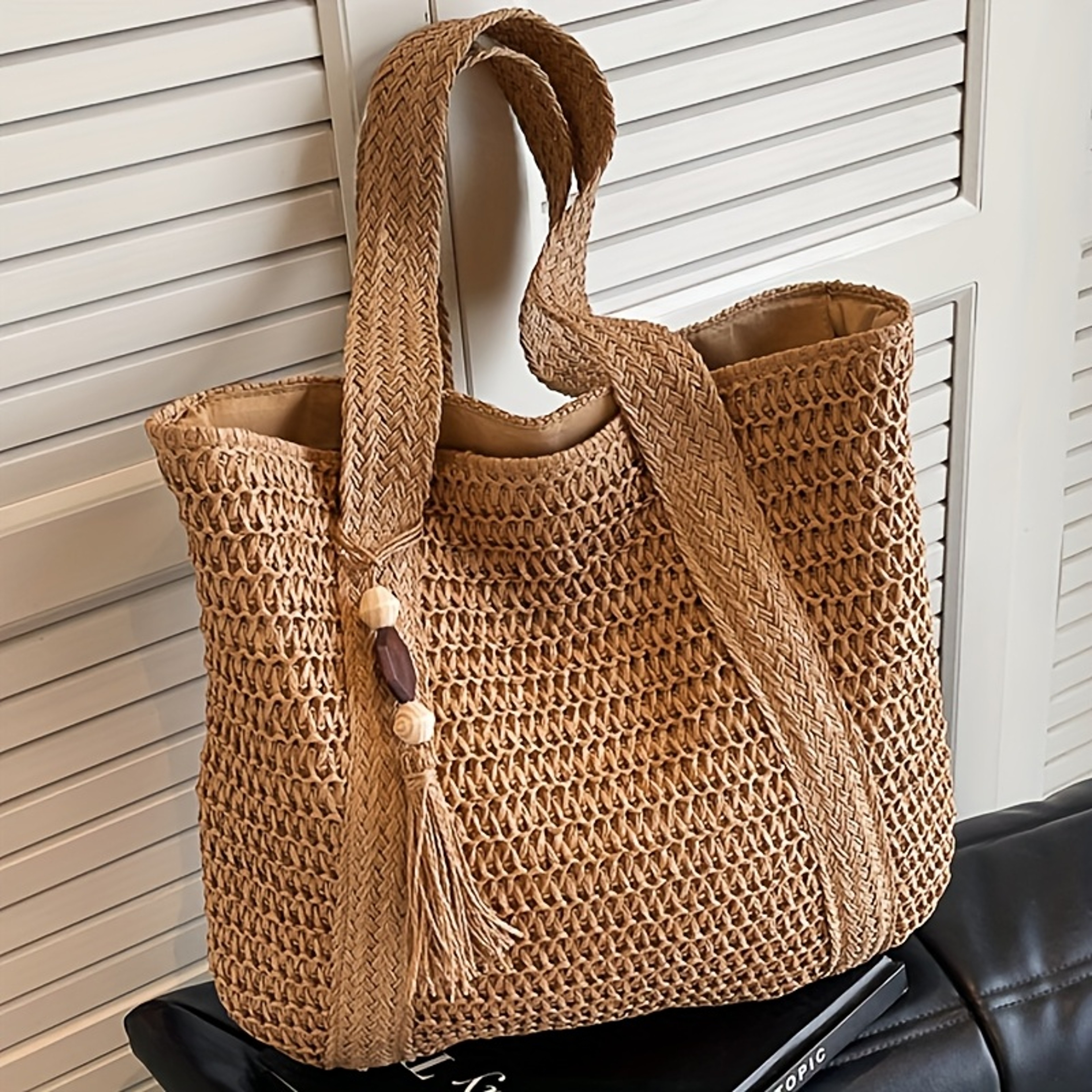 Fashionable Woven Beach Bag and Casual Tote – view 4