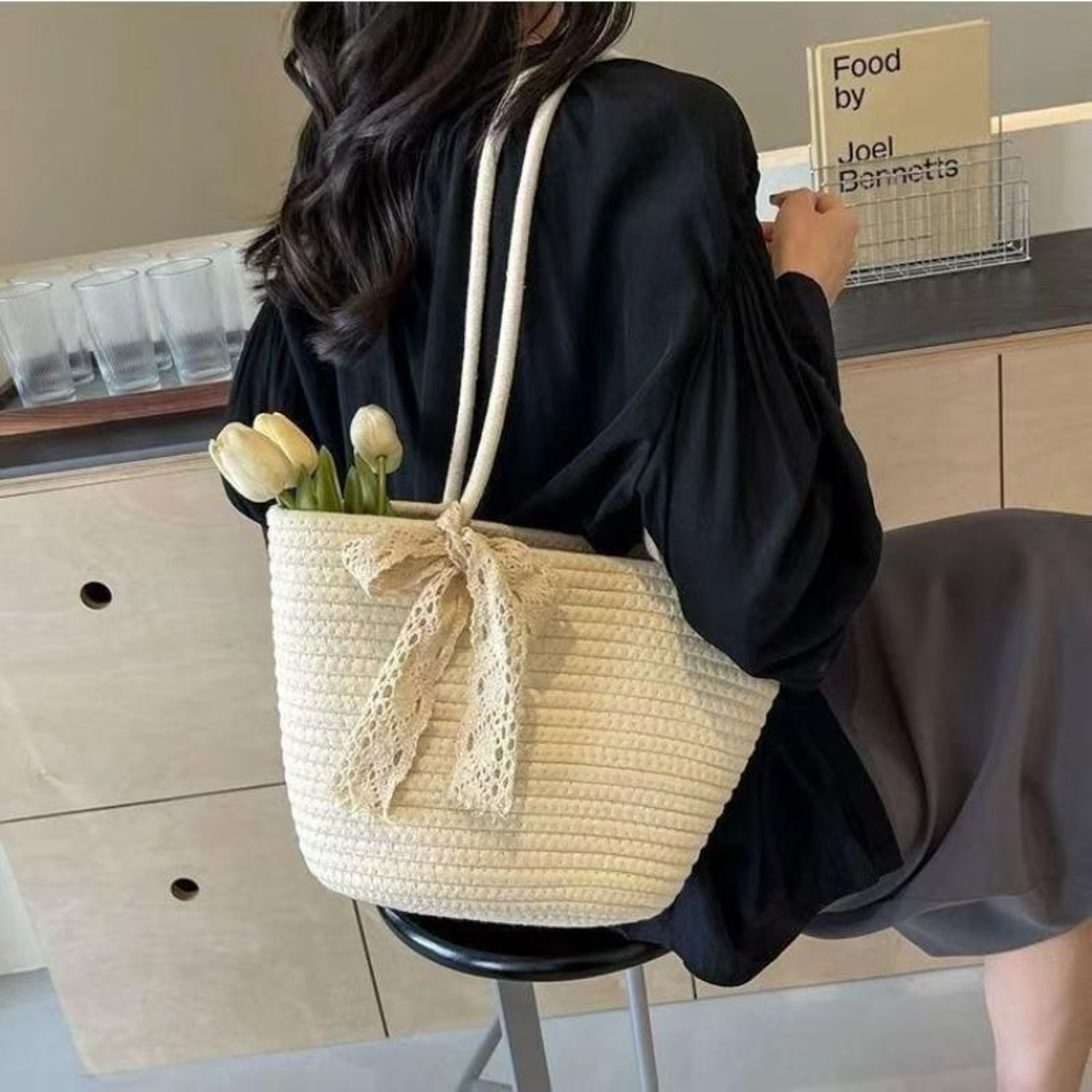 French Style Straw Woven Tote Bag – view 8
