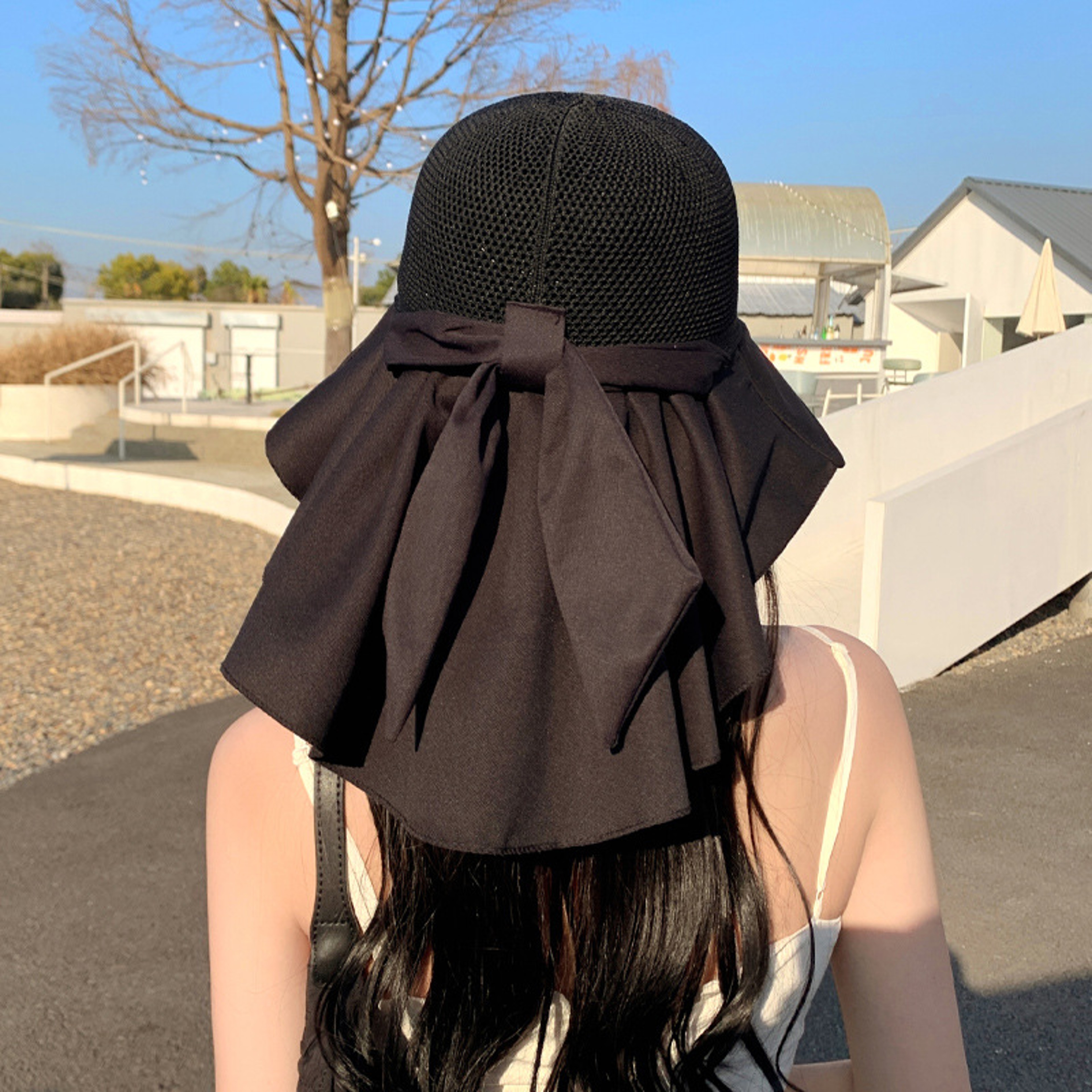 Women Summer Sun Protection Hat with Neck Flap – view 6