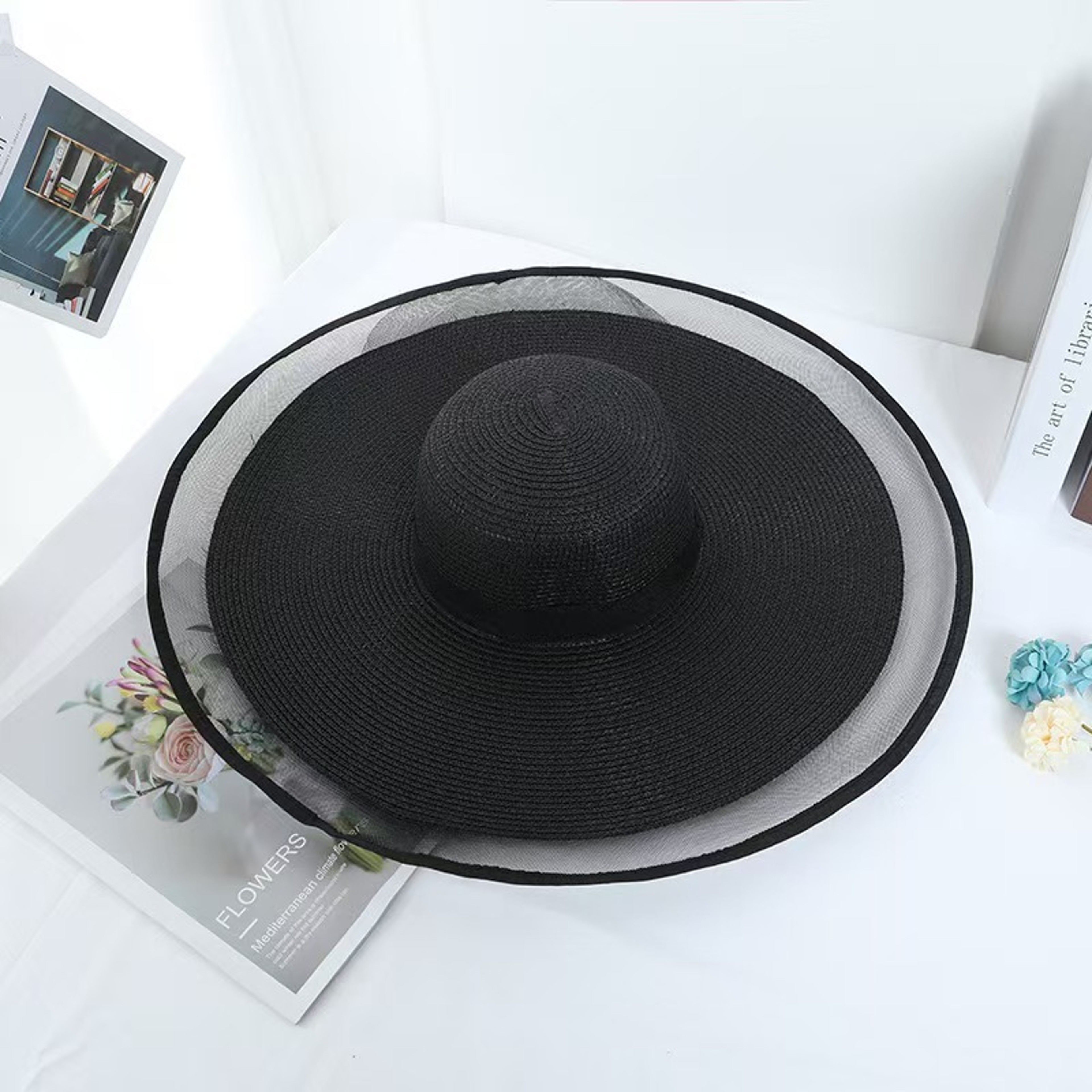 Women Wide Brim Sun Hat Foldable Straw Beach Cap – view 9