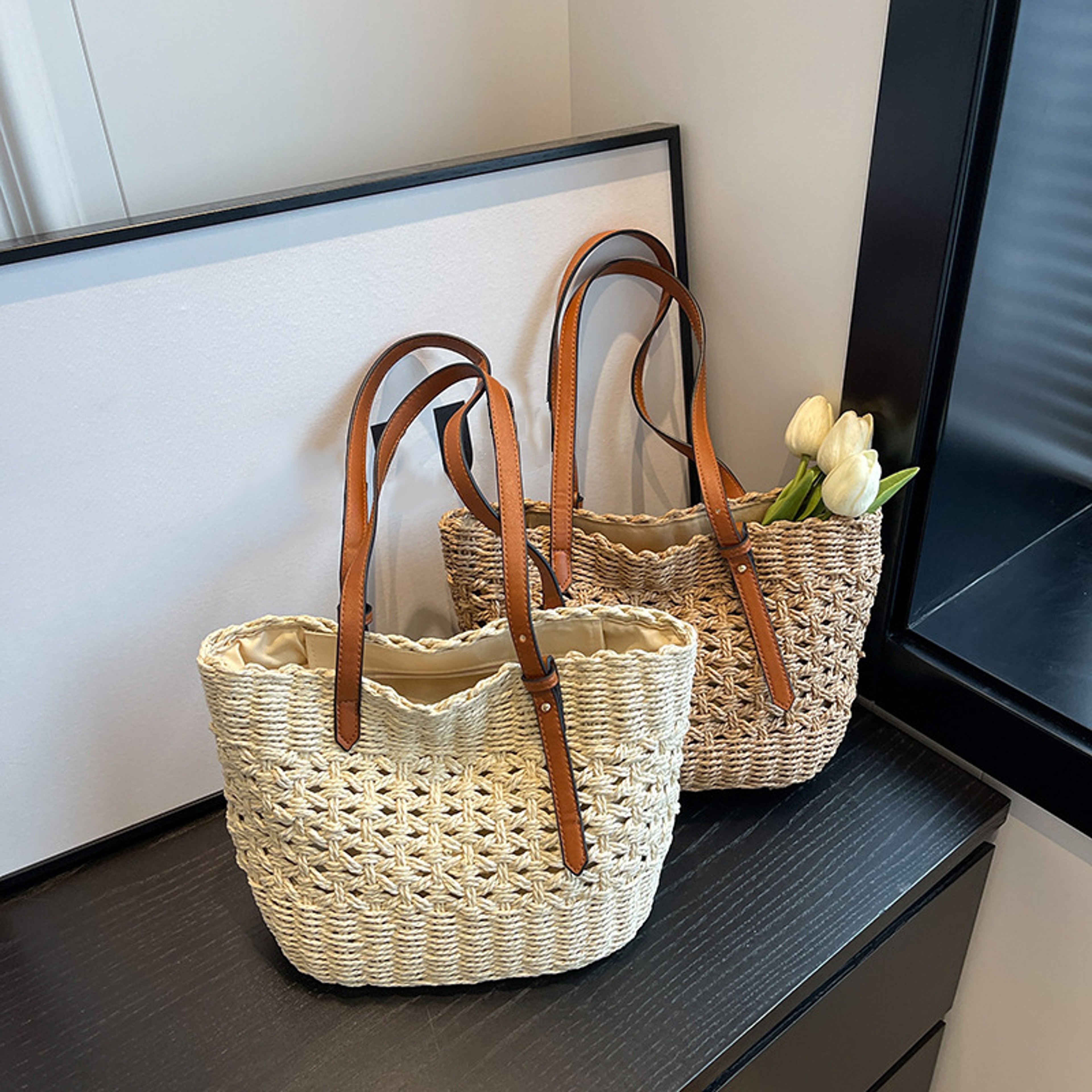 Woven Summer Beach Straw Handbag – view 5