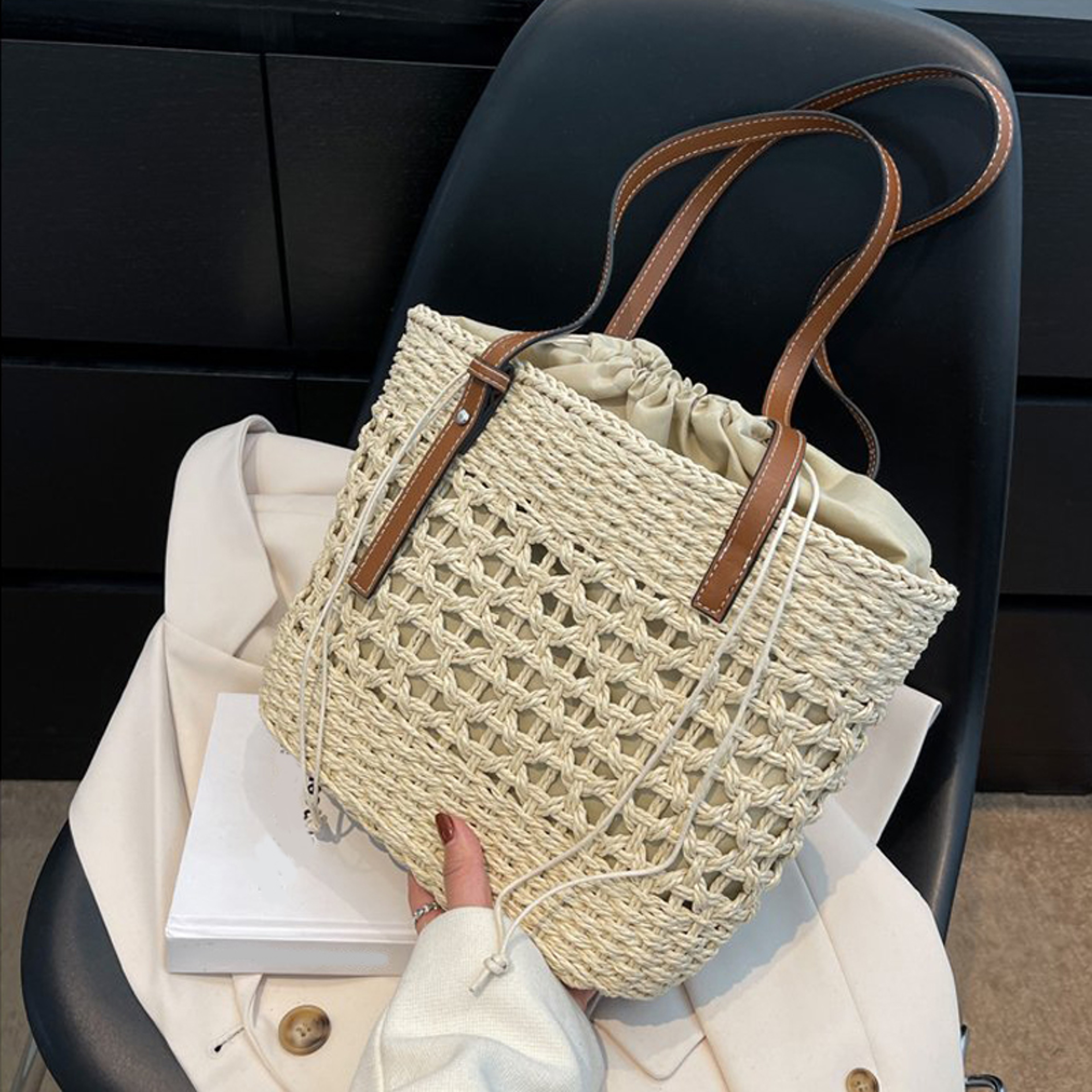 Woven Summer Beach Straw Handbag – view 7