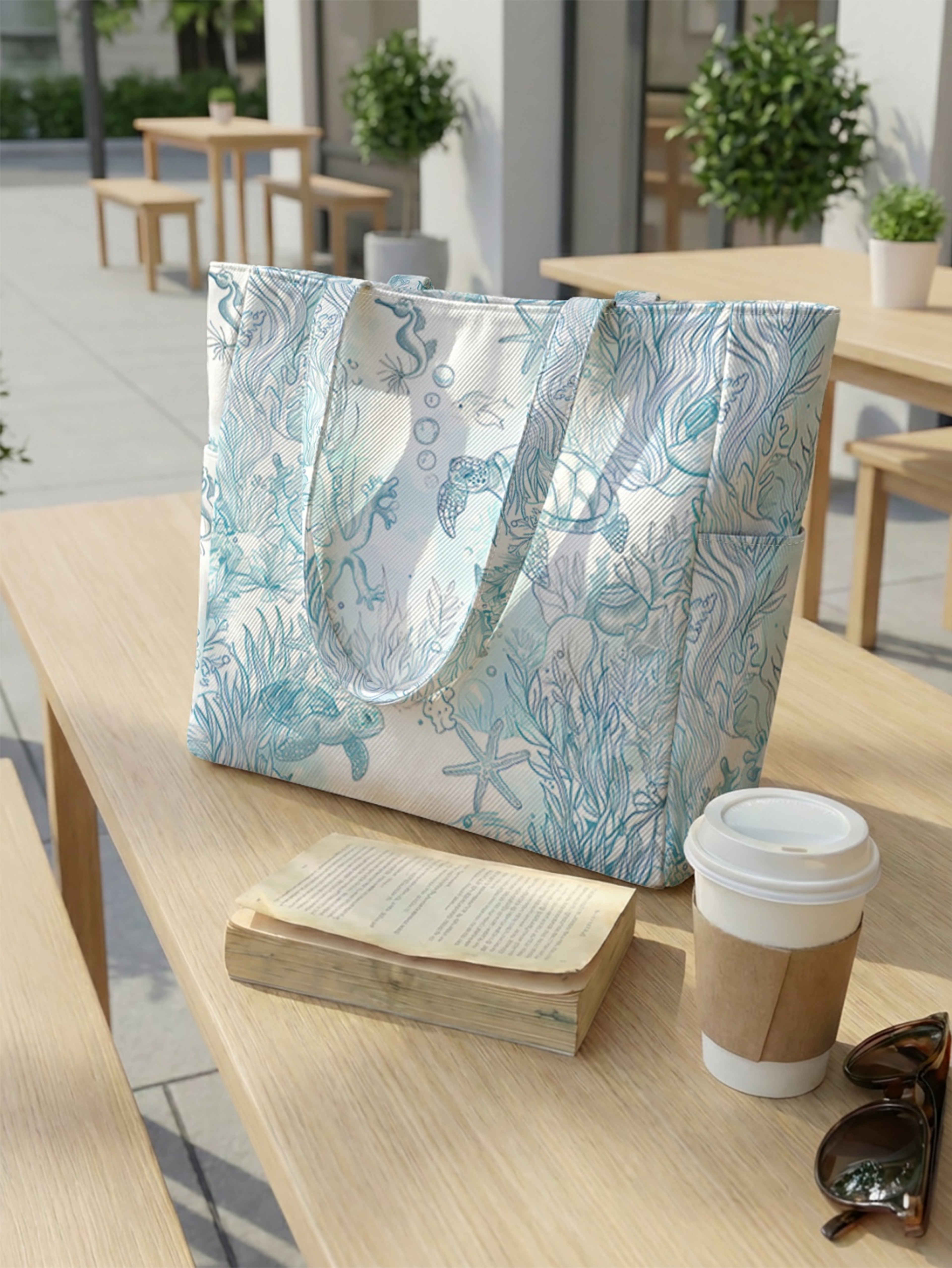 Marine Life Canvas Tote Bag – view 4