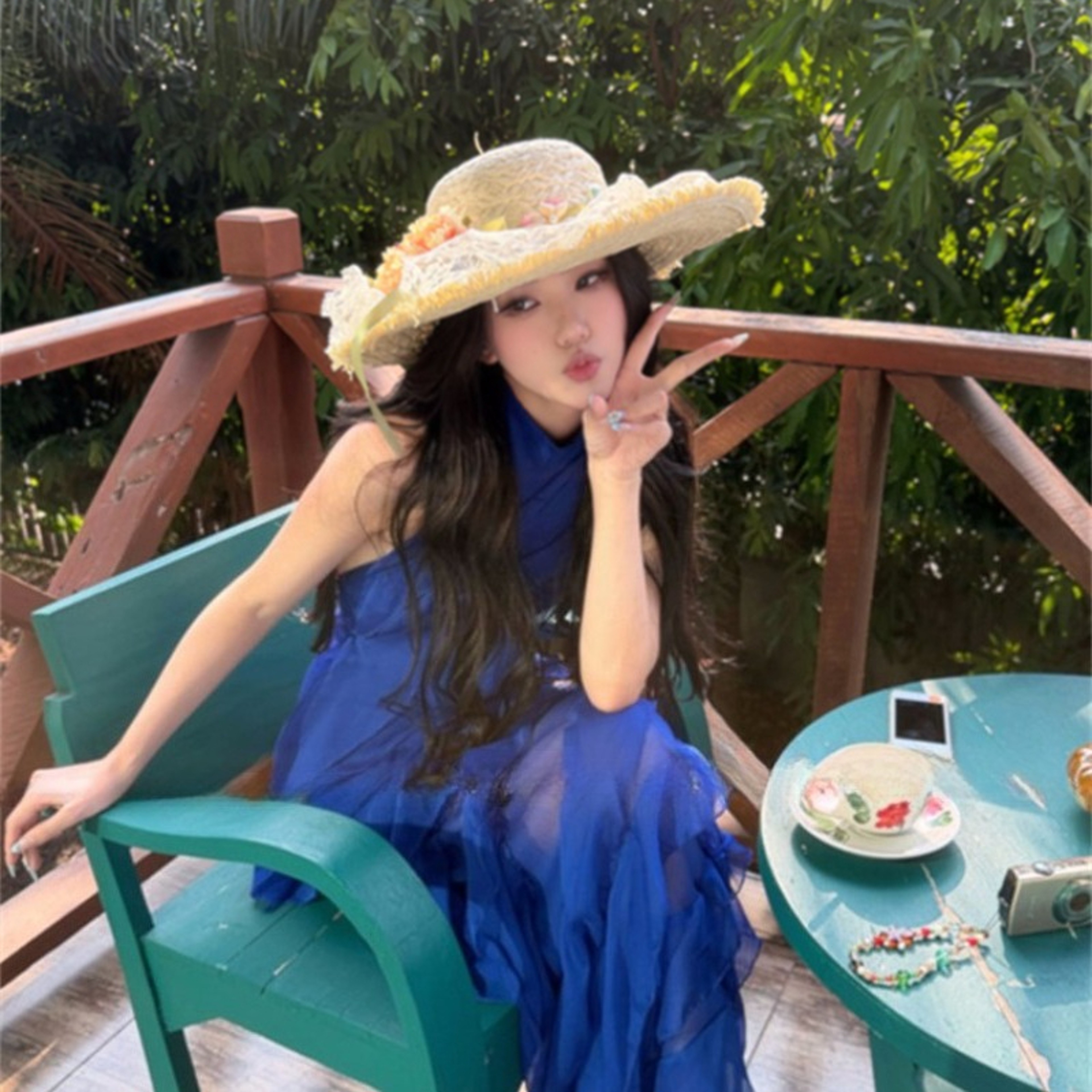 Sweet Flower Bow Lace Straw Hat for Women – view 5