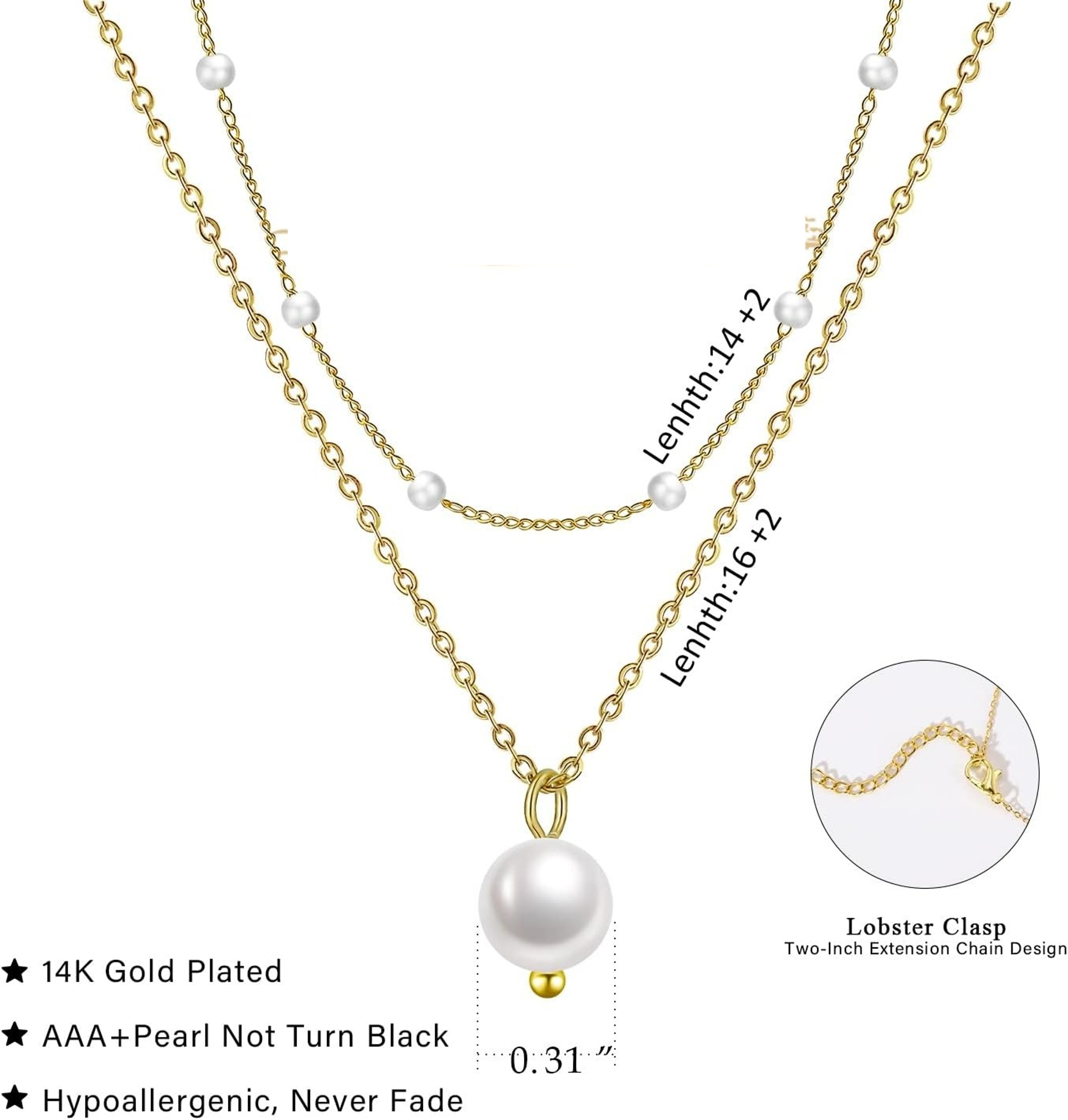 Radiant Layered Gold Pearl Necklace – view 6