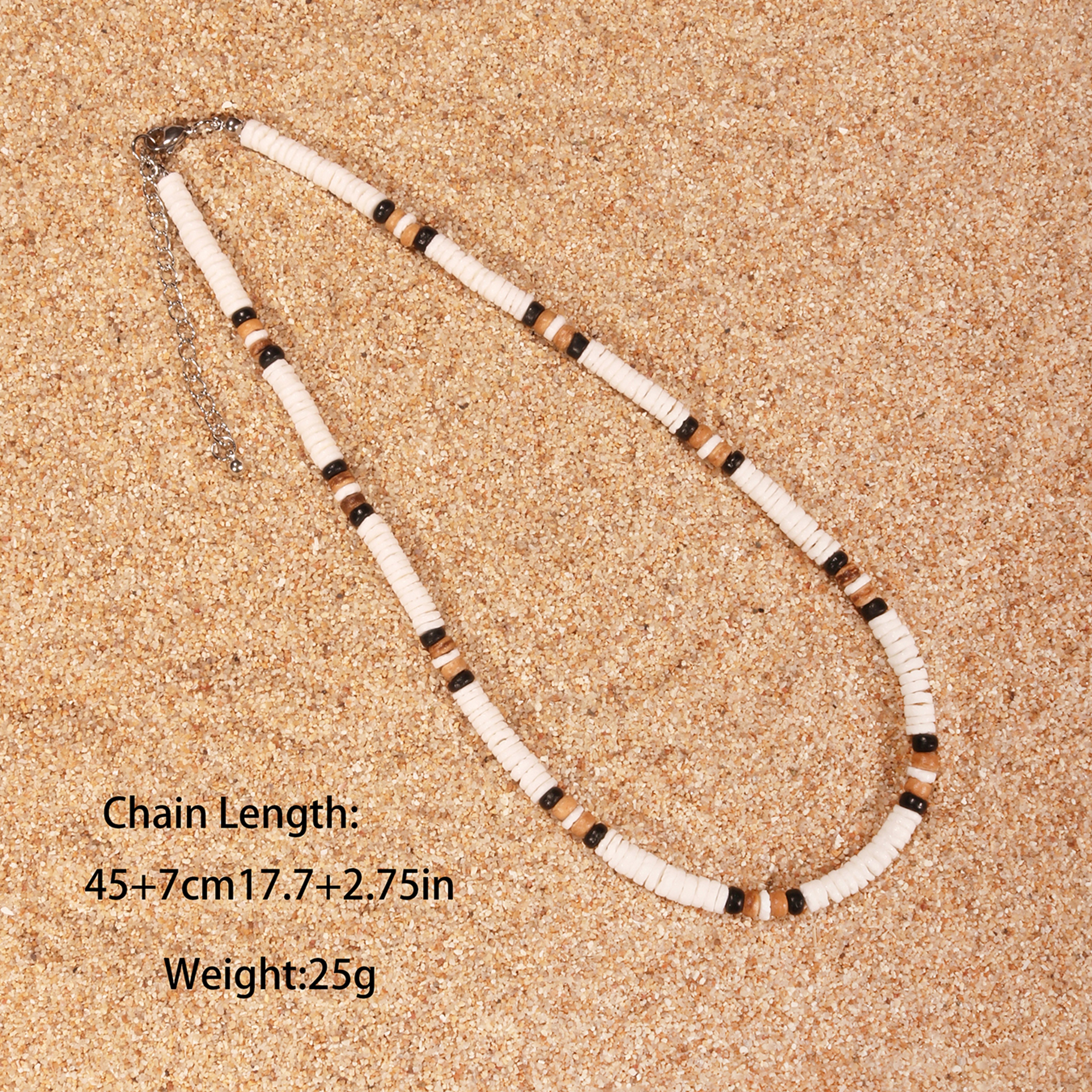 Natural White Shell Surfer Necklace Bohemian Shell Beach Necklace Handmade Summer Jewelry – view 6